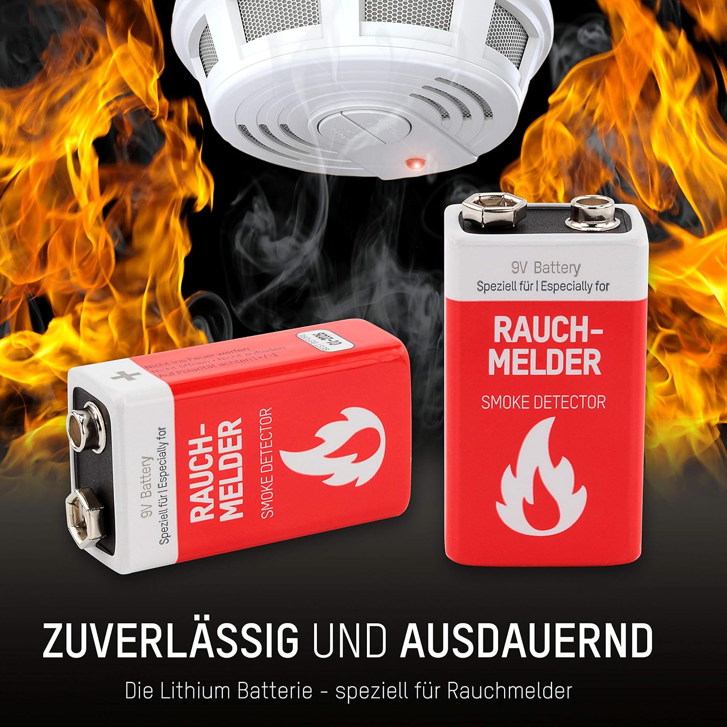 Detalle 2 de Ansmann High Energy E-Block – litowa bateria 9 V, 4 sztuki do czujników dymu