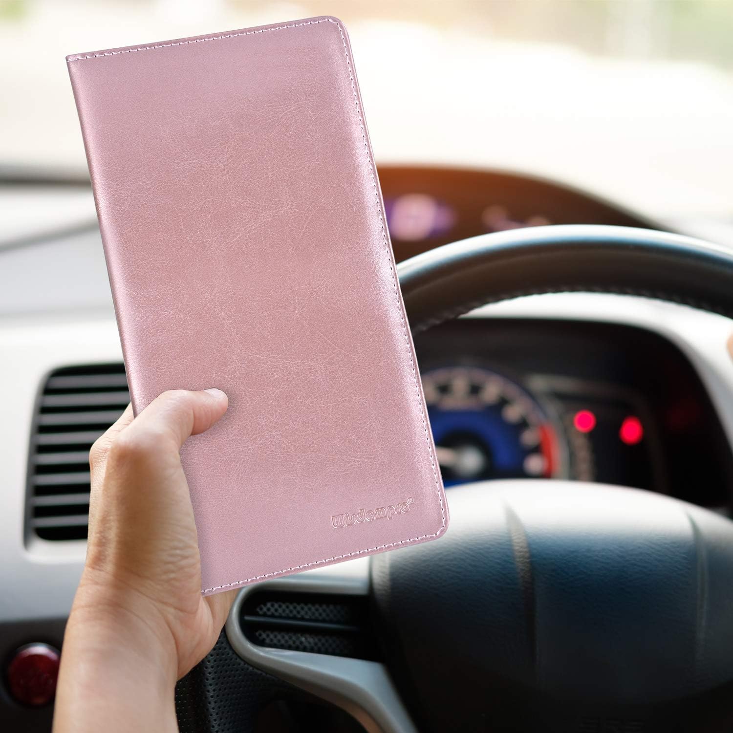 Thumbnail 6 de Wisdompro Car Document Wallet – PU Leather Rosegold Vehicle Paperwork Holder