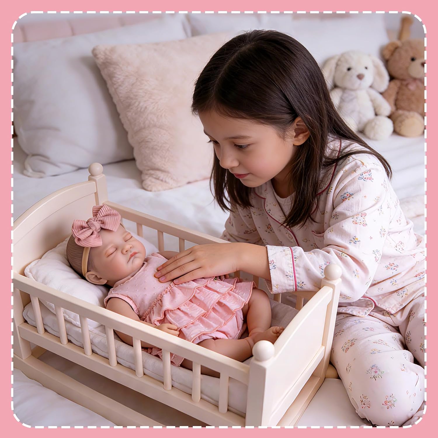 Thumbnail 2 de Aori 20-Inch Realistic Reborn Baby Doll – Sleeping Newborn Girl with Weighted Body, Poseable Limbs, and Full Feeding Set