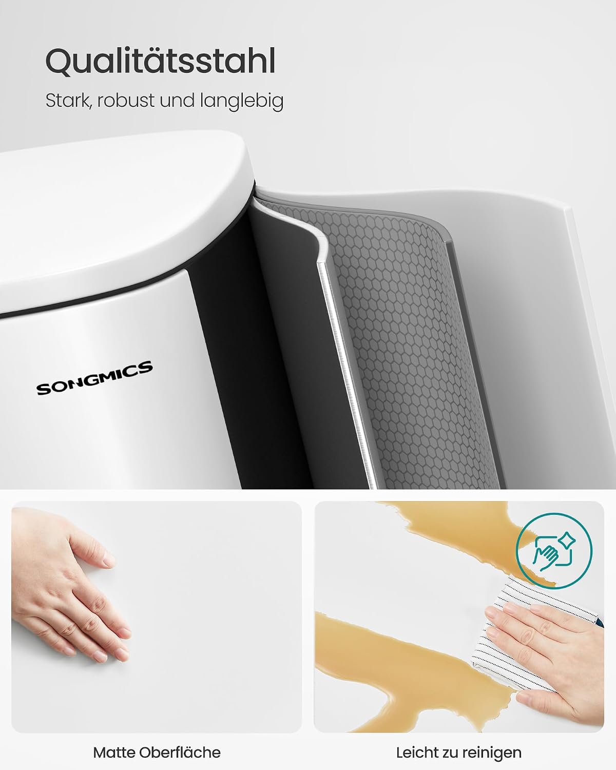 Detalle de SONGMICS LTB101W01 50 Liter Mülleimer