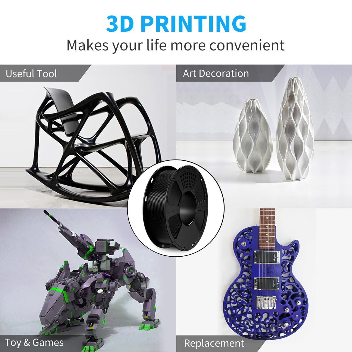 Thumbnail 4 de GEEETECH PETG Filament 1,75 mm Schwarz 1 kg