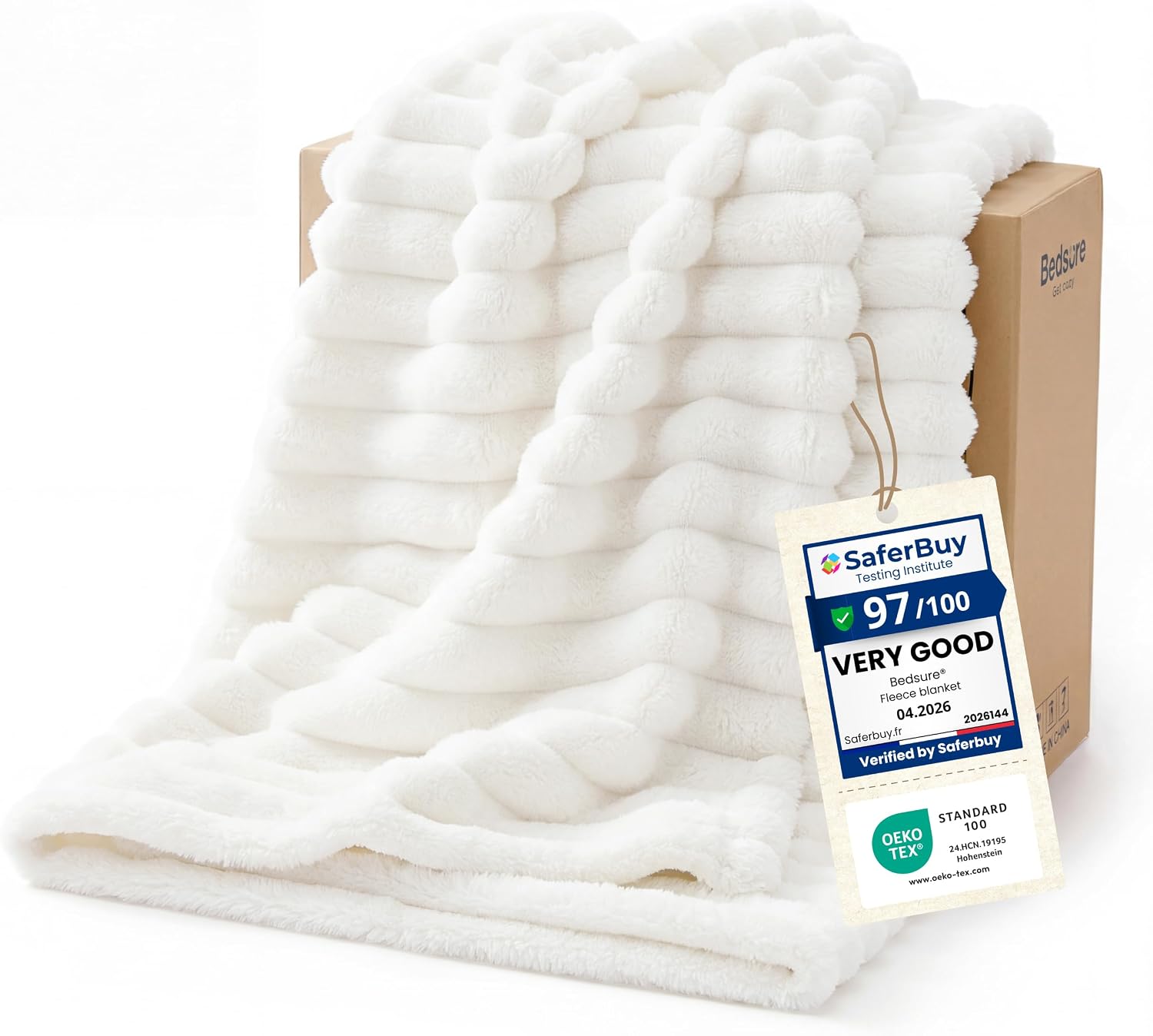 Detalle de Bedsure Fleece Throw Blanket 130 x 170 cm