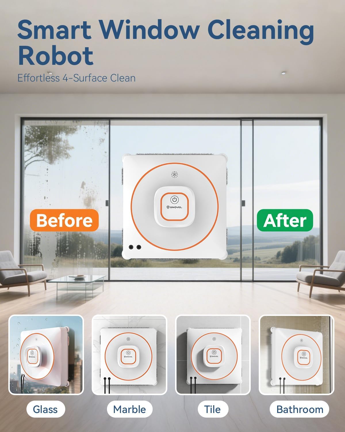 Thumbnail 2 de GNOVEL Window Cleaning Robot with 8000Pa suction and remote control