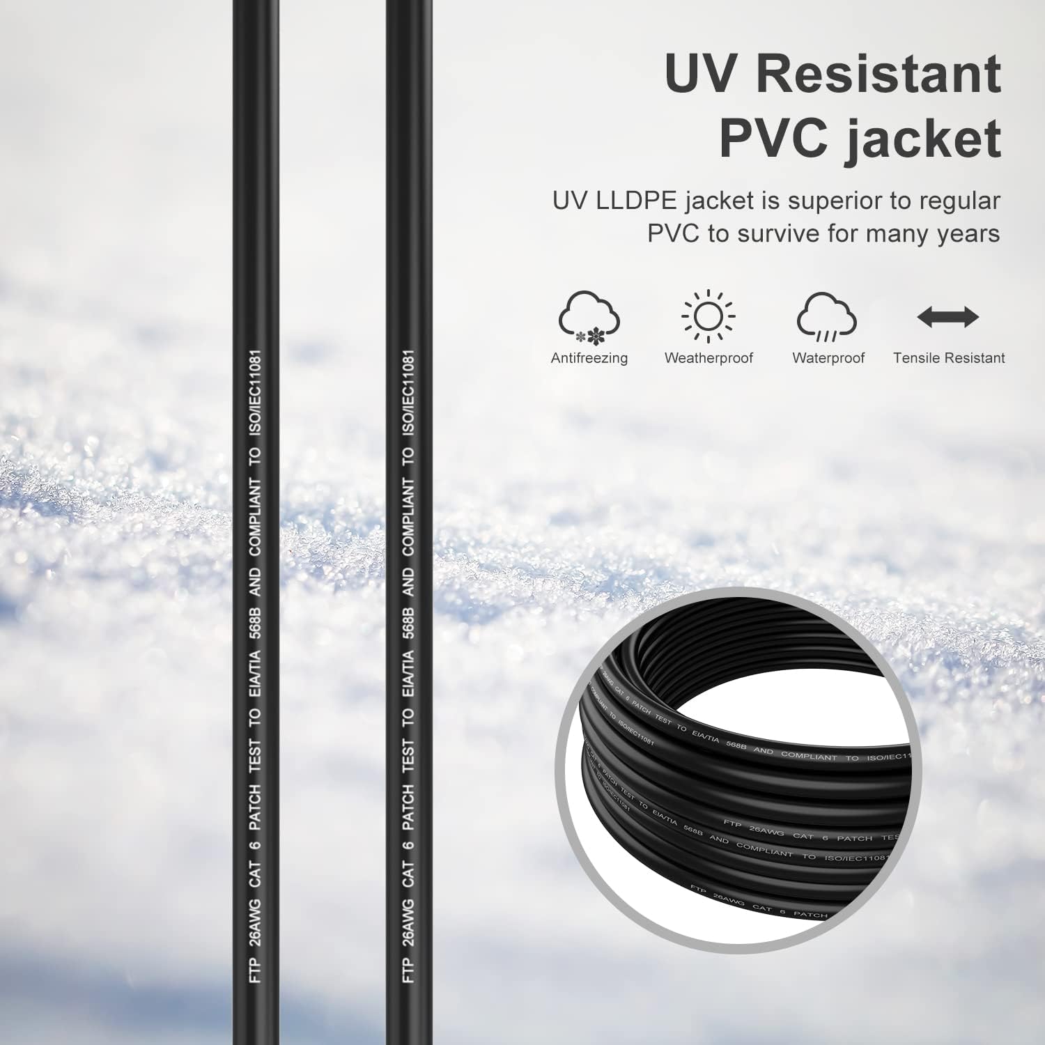 Thumbnail 2 de Abireiv Cat6 Outdoor Ethernet Cable 350ft