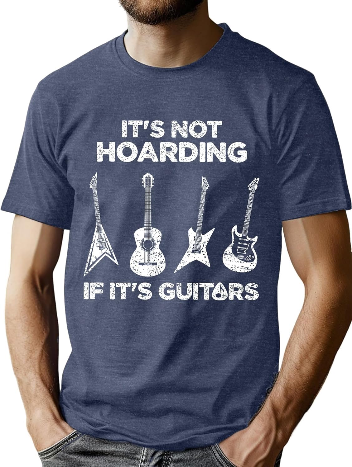 Detalle de VVNTY Guitar T-Shirt: A Comfortable, Guitar-Obsessed Tee for Men (S–XXL)