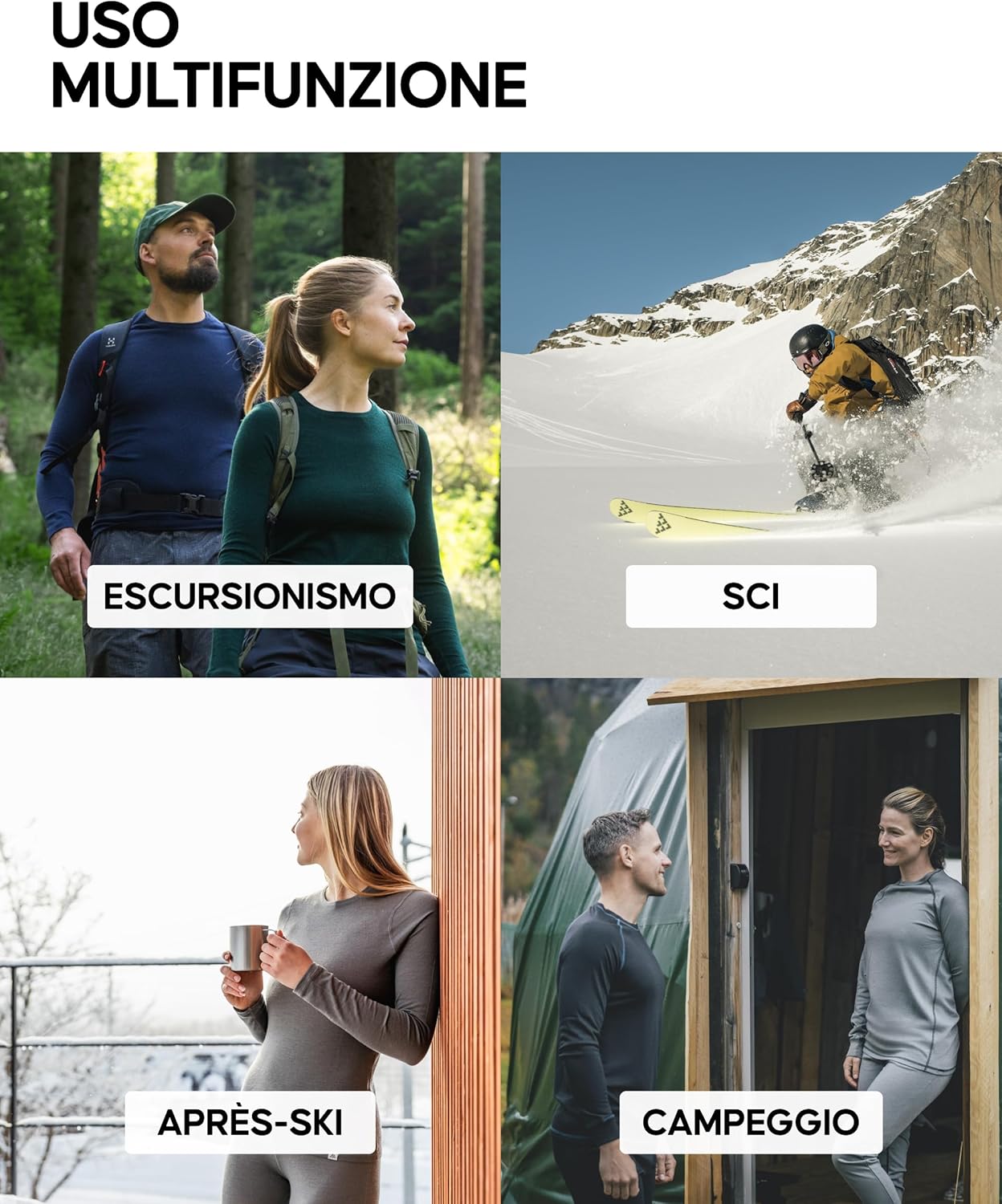 Thumbnail 1 de DANISH ENDURANCE Leggings Donna in Lana Merino 180 g/m² – Pantaloni Termici per Sci e Outdoor
