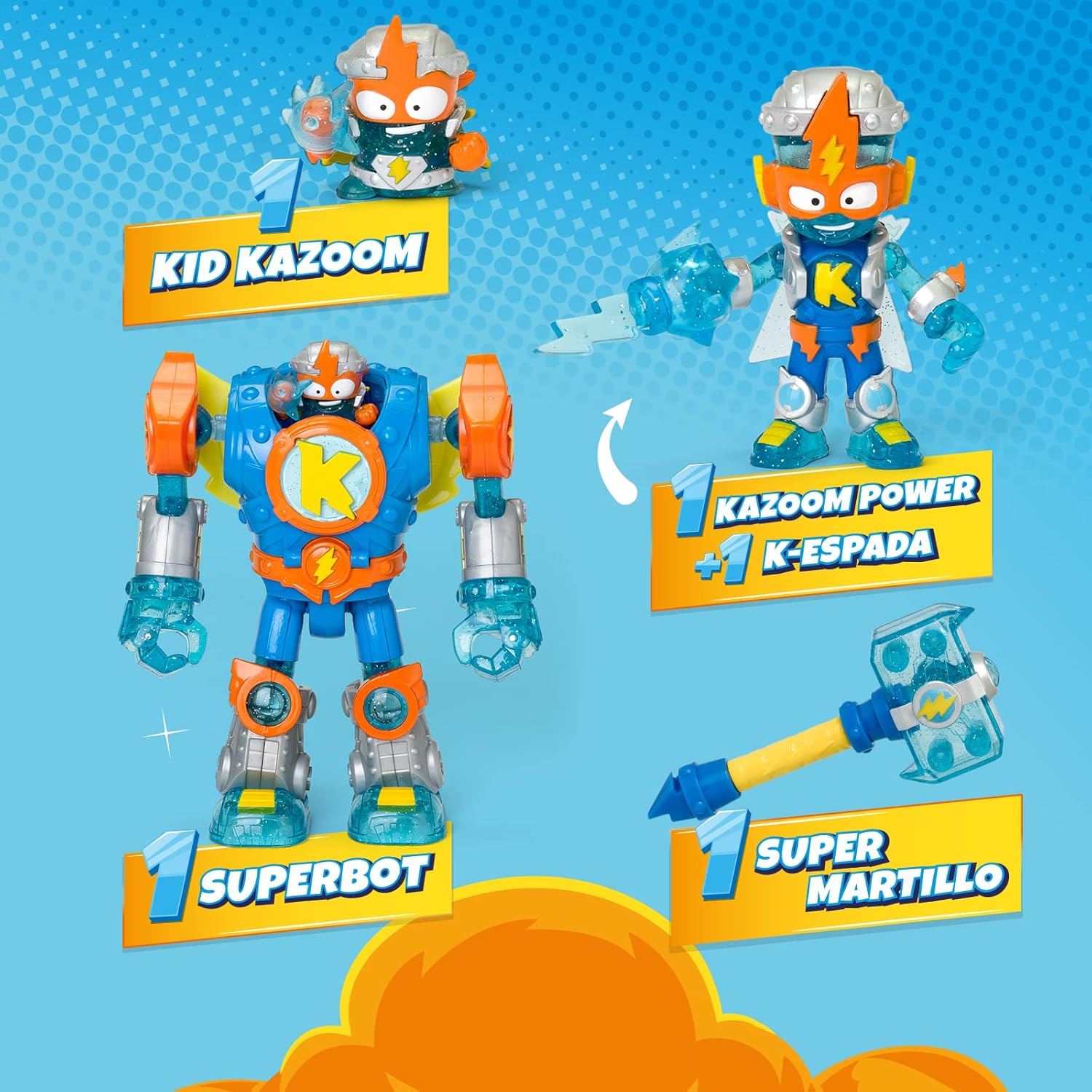 Detalle de SUPERTHINGS Superbot Kazoom Power 🤖 Robot de Combate con Accesorios