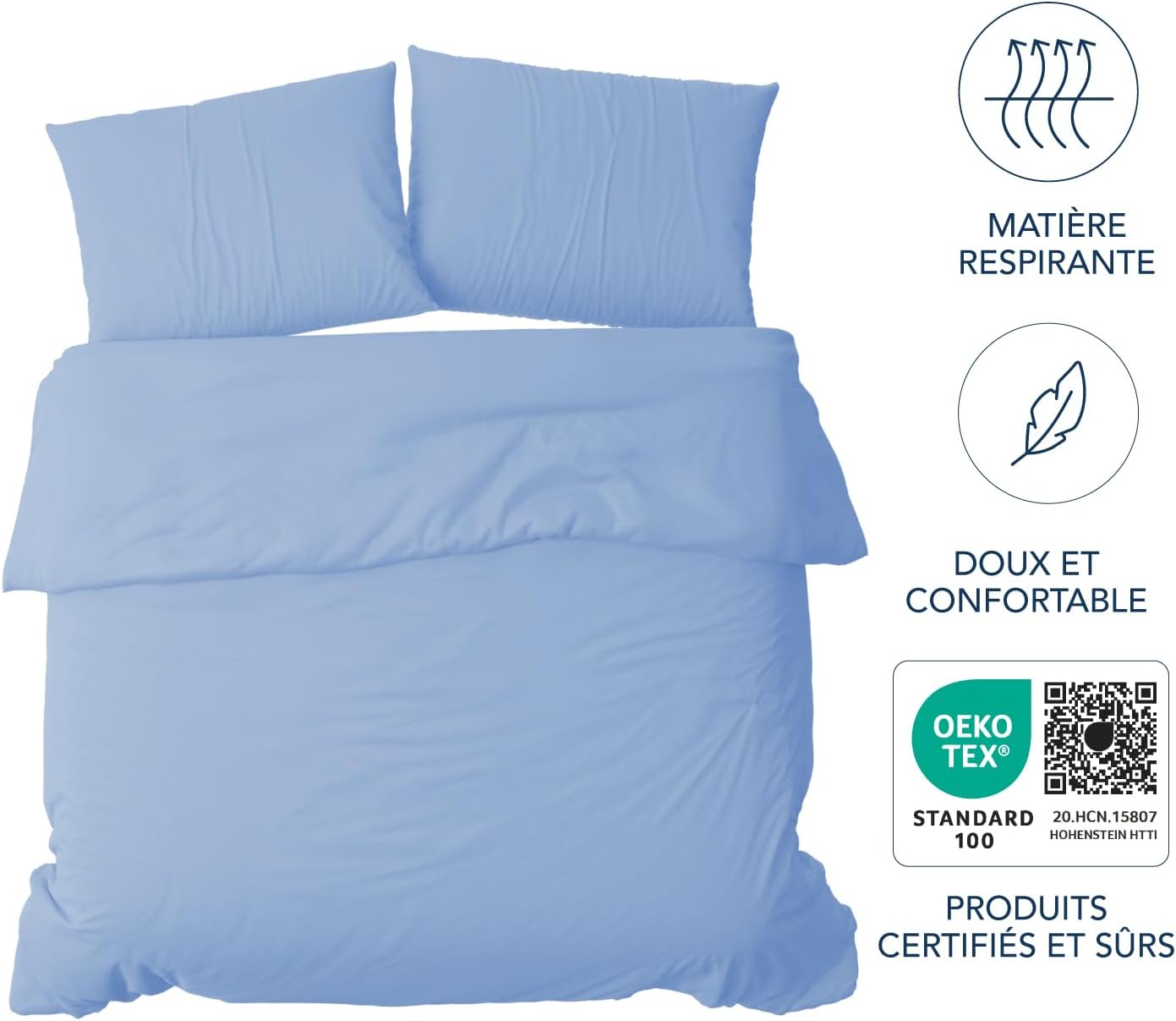 Detalle 2 de Dreamzie Housse de Couette 200x200 Bleu