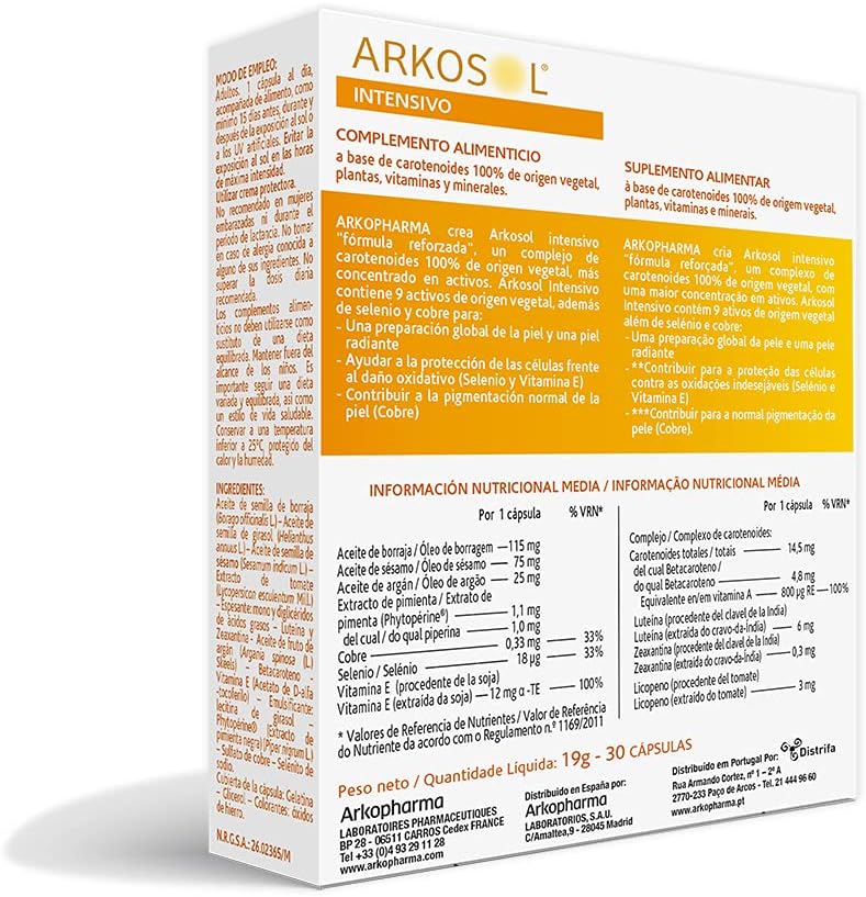 Detalle 2 de Arkopharma Arkosol Intensivo 60 Cápsulas ☀️ Bronceado desde adentro