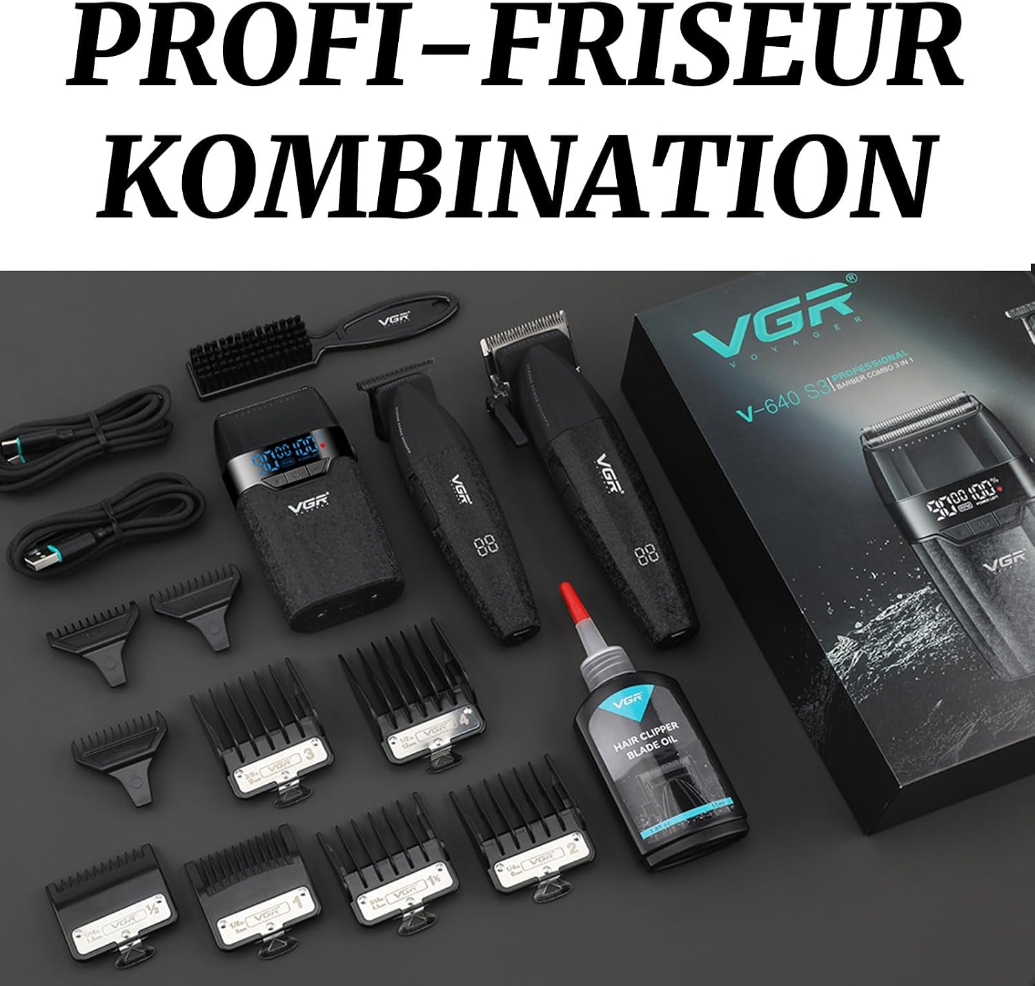 Thumbnail 6 de VGR 640 S3 3-in-1 Herren-Haarschneidemaschine: Haarschneider, Trimmer & Folienrasierer-Set