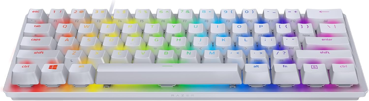 Thumbnail 6 de Razer Huntsman Mini (Purple Switch) – kompakte 60%-Gaming-Tastatur mit optischen Switches, PBT-Doubleshot und abnehmbarem USB‑C-Kabel (QWERTY US, Mercury Weiß)