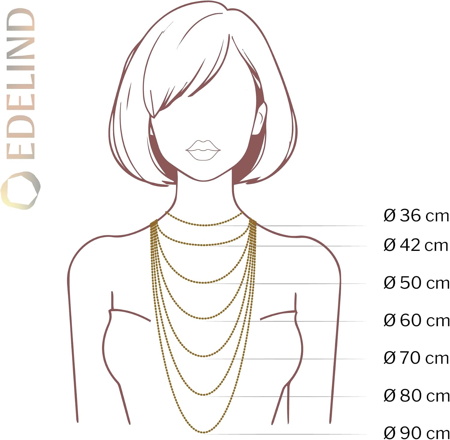 Detalle de Chaîne Singapore en or jaune 18K EDELIND — 60 cm, 1 mm, denomination 585/750/375/333