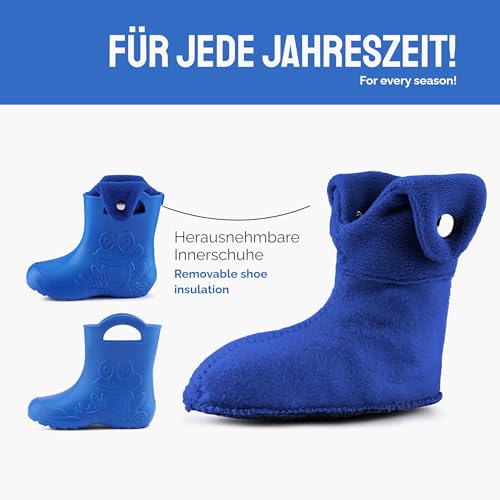 Detalle de Ladeheid EVA Kinder Gummistiefel LA-CA-04 Blau/Marineblau – Gefüttert, thermo, leicht