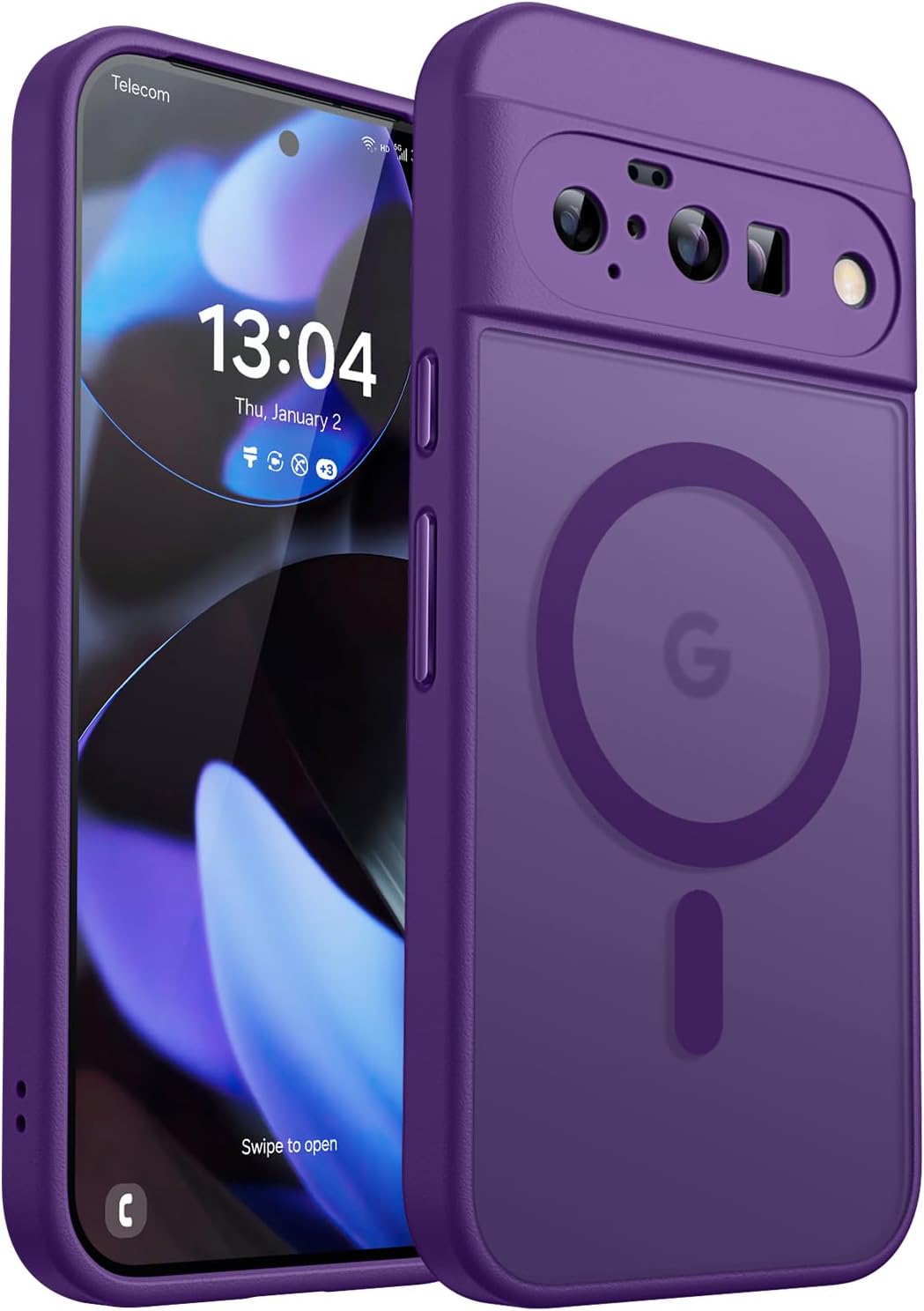 Detalle 2 de CANSHN Cover Magnetica per Google Pixel 10 con Cavalletto – trasparente