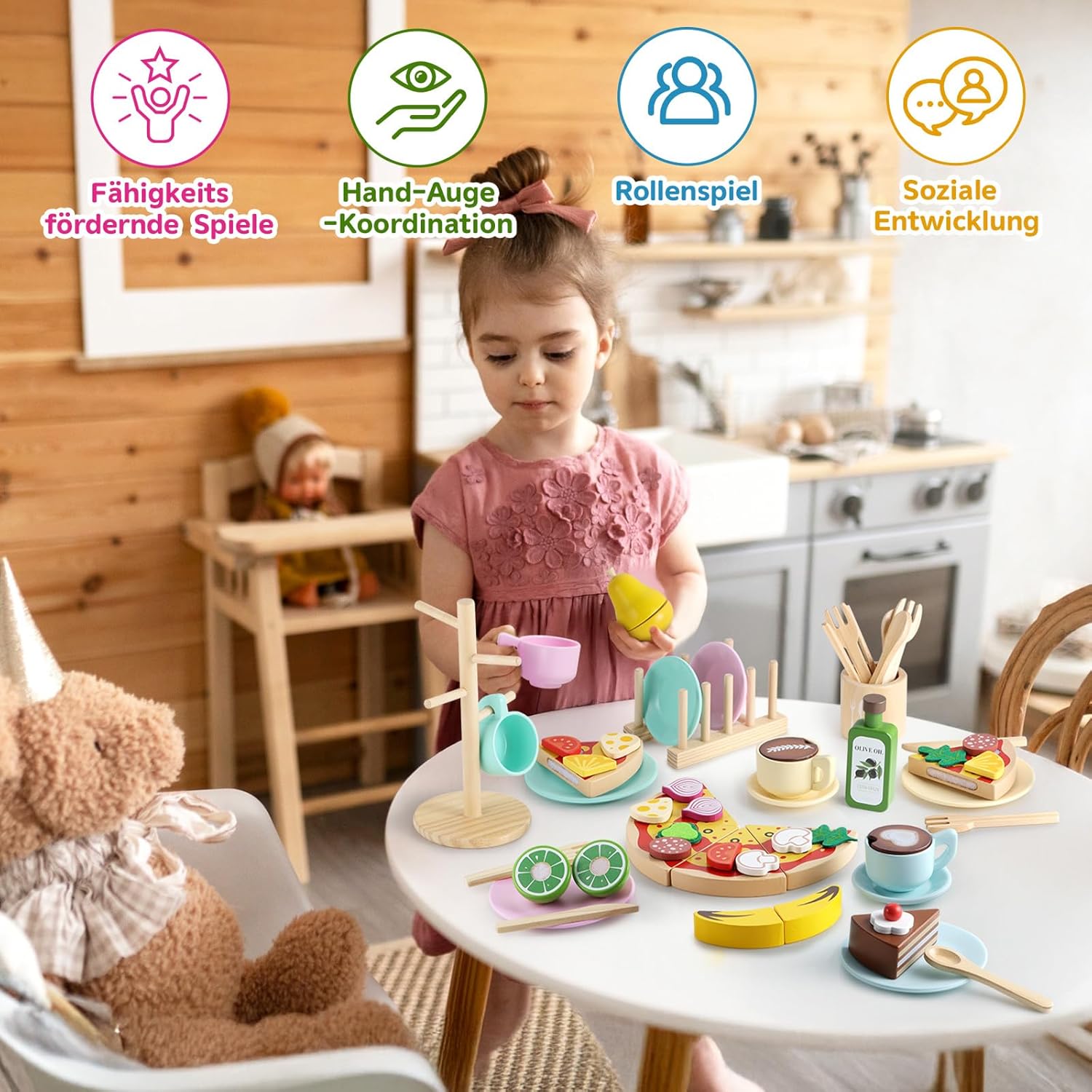 Thumbnail 3 de GAGAKU Holzspielzeug Kinderküche Geschirr Set – 27-teilig