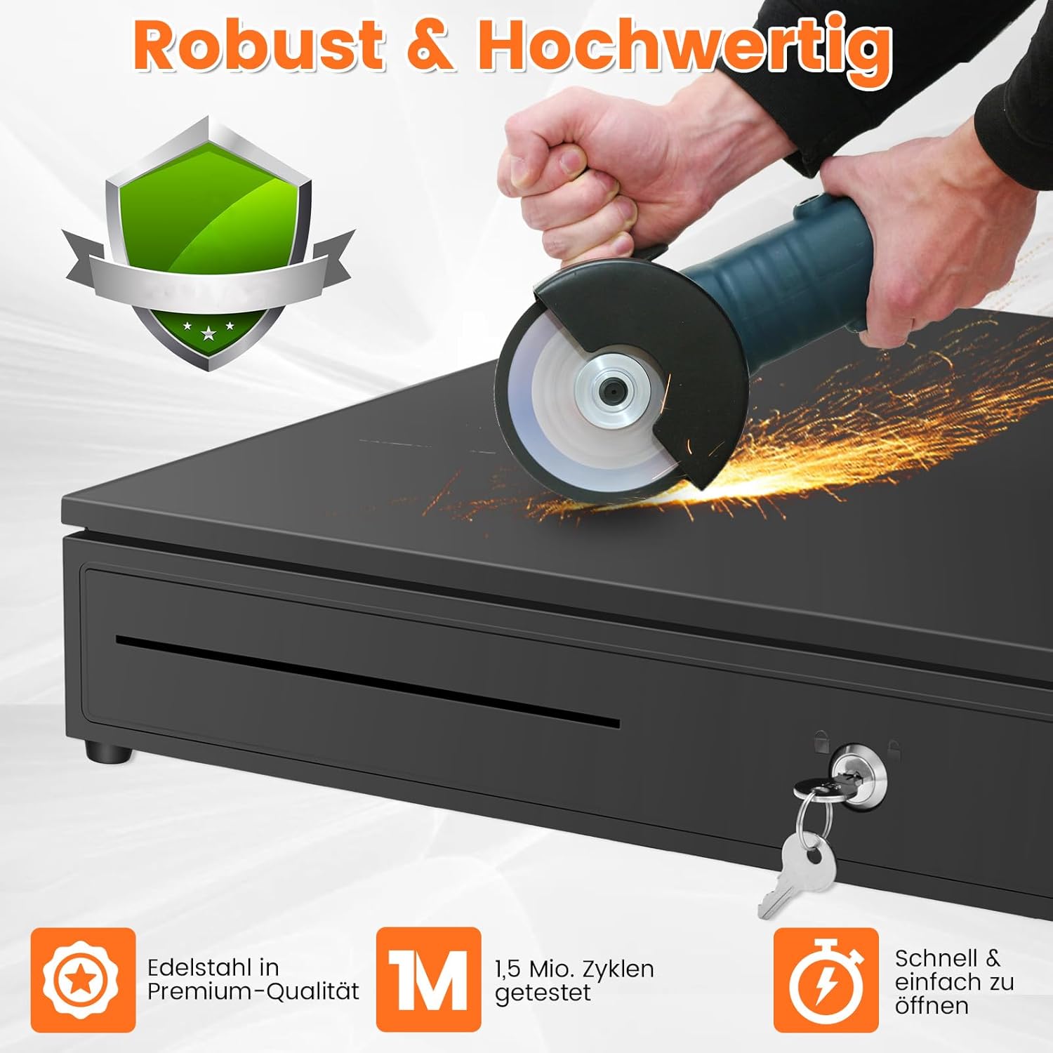 Thumbnail 3 de Tiskgg große elektrische Kassenschublade mit RJ-11, 5 Banknotenfächer und 8 Münzfächer (12V)