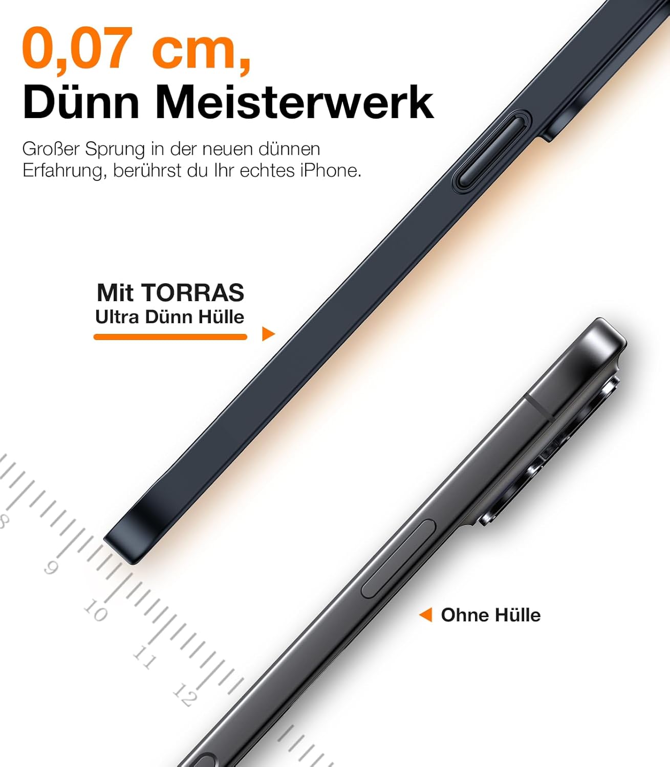 Detalle de TORRAS Ultra Dünn Hülle für iPhone 16e 0,04 Zoll