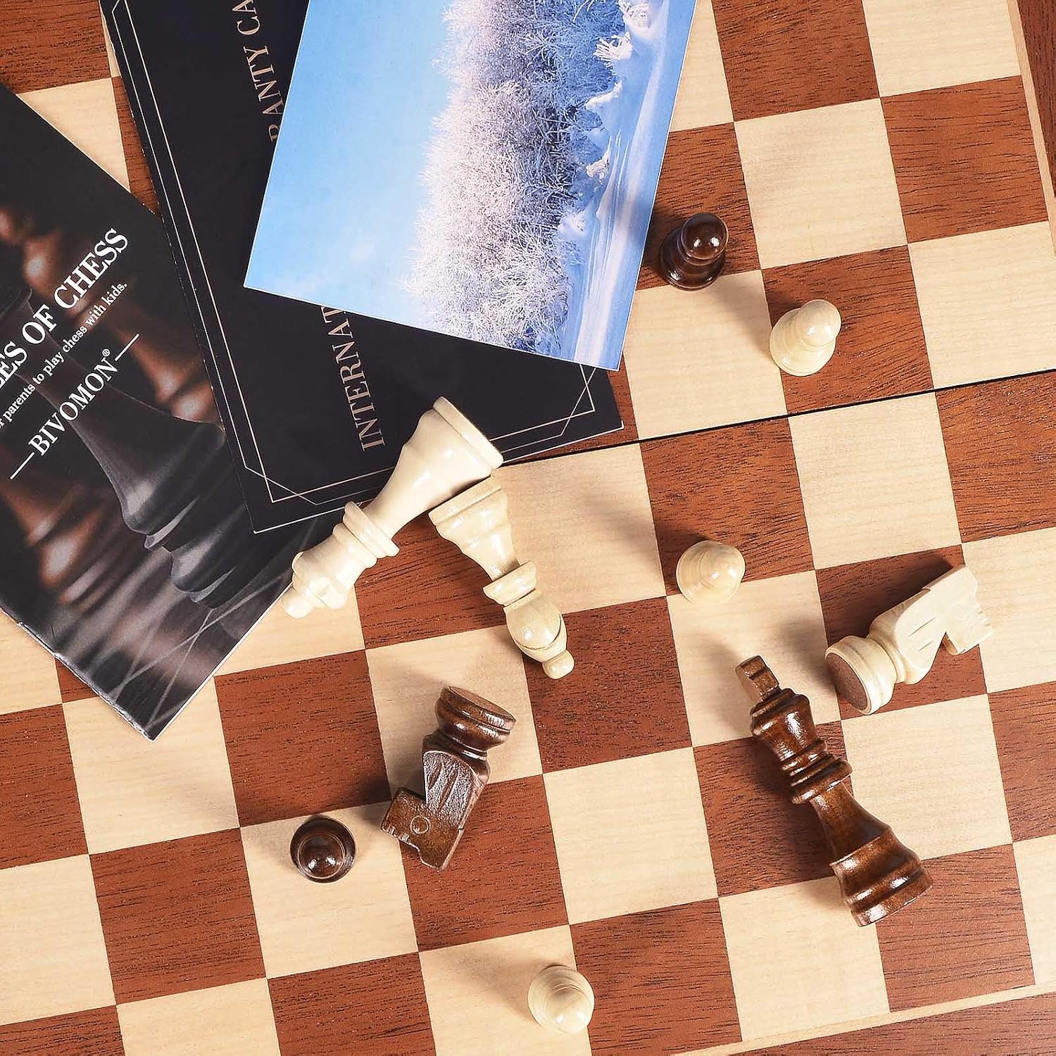 Thumbnail 6 de BIVOMON Chess Magnetic Wooden Set 15" 🧠