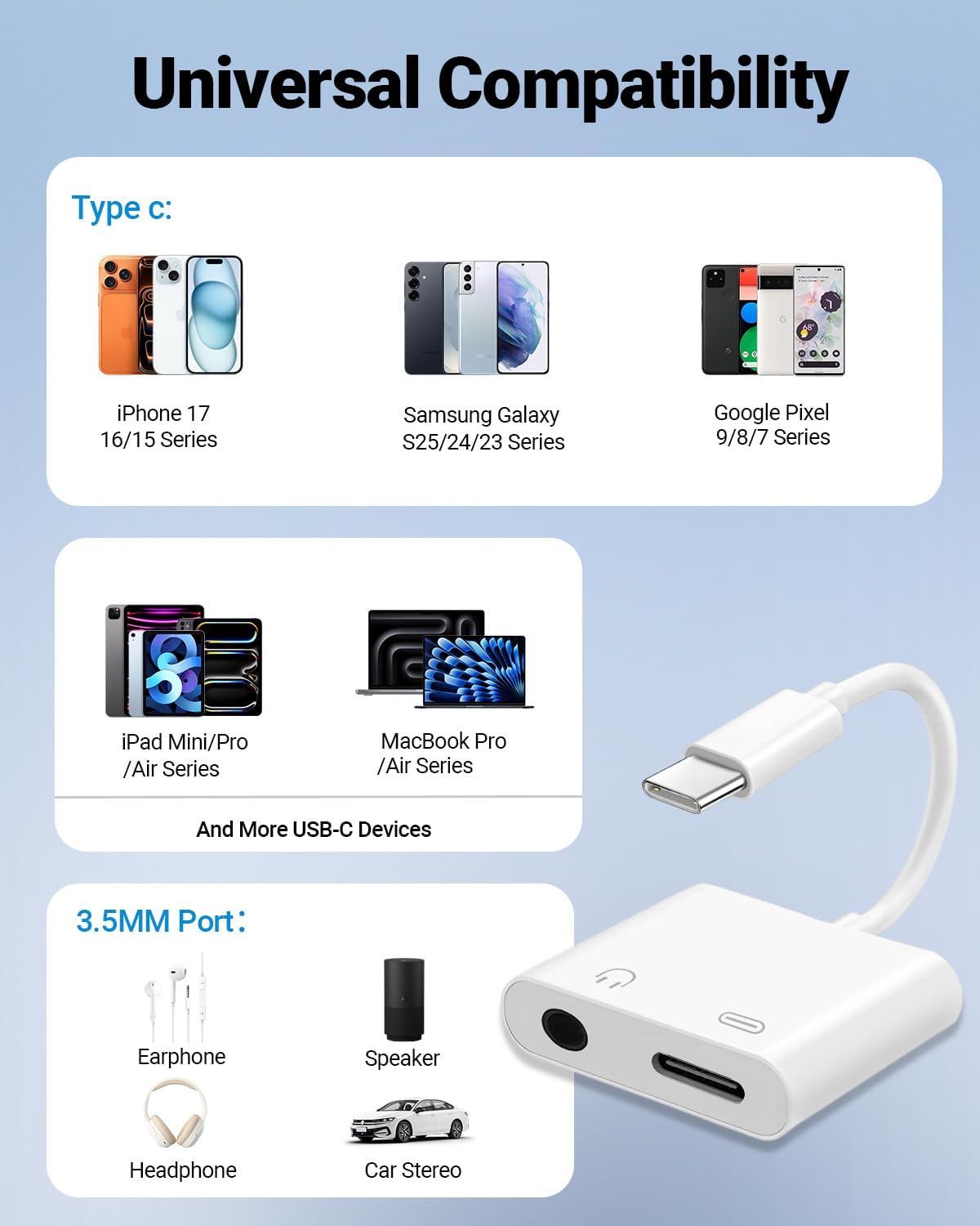Thumbnail 6 de Seulliya USB-C to 3.5mm Adapter 2-pack