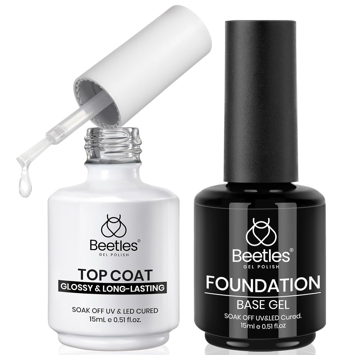 Detalle de Beetles Gel Base and No Wipe Top Coat 15ml ๐
