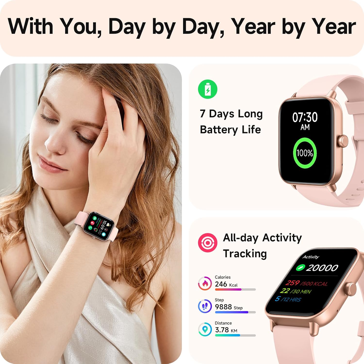 Detalle de aeac 1.8 inch Alexa smartwatch for women