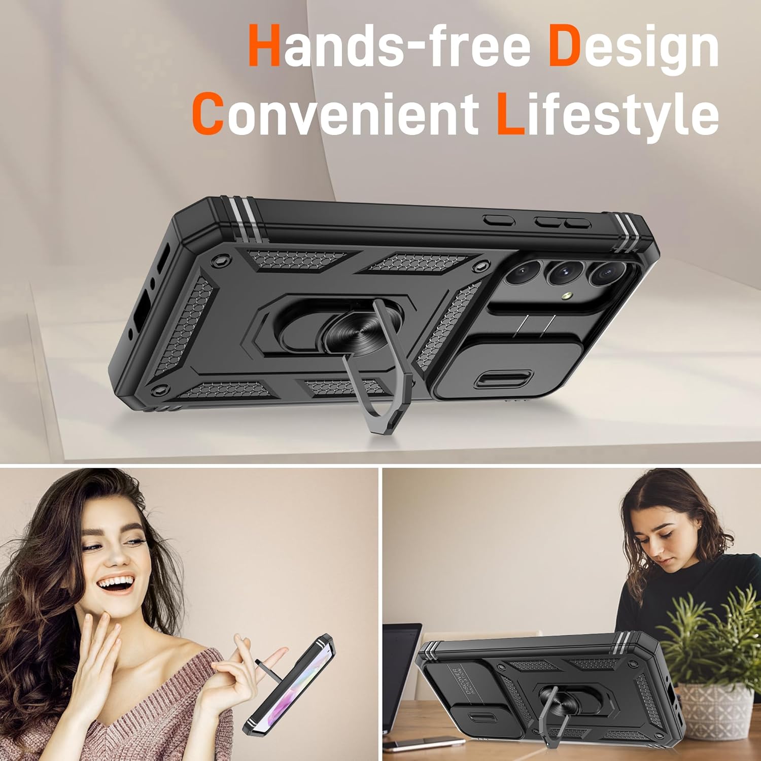 Thumbnail 4 de Pilaru 3 in 1 for Samsung A35 5G Case with Front Frame, Screen Protectors, Kickstand Ring and Camera Cover
