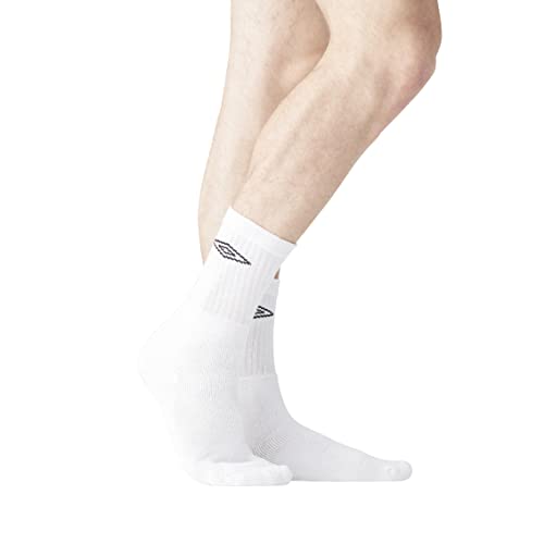 Detalle de Chaussettes Umbro 43-46 Blanc – Lot de 6 en coton, confort quotidien