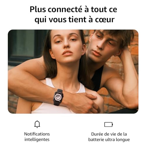 Detalle 2 de AcclaFit Montre Connectée Homme/Femme – 1.85'' HD, 140+ modes, BPM, sommeil, IP68, Appels Bluetooth