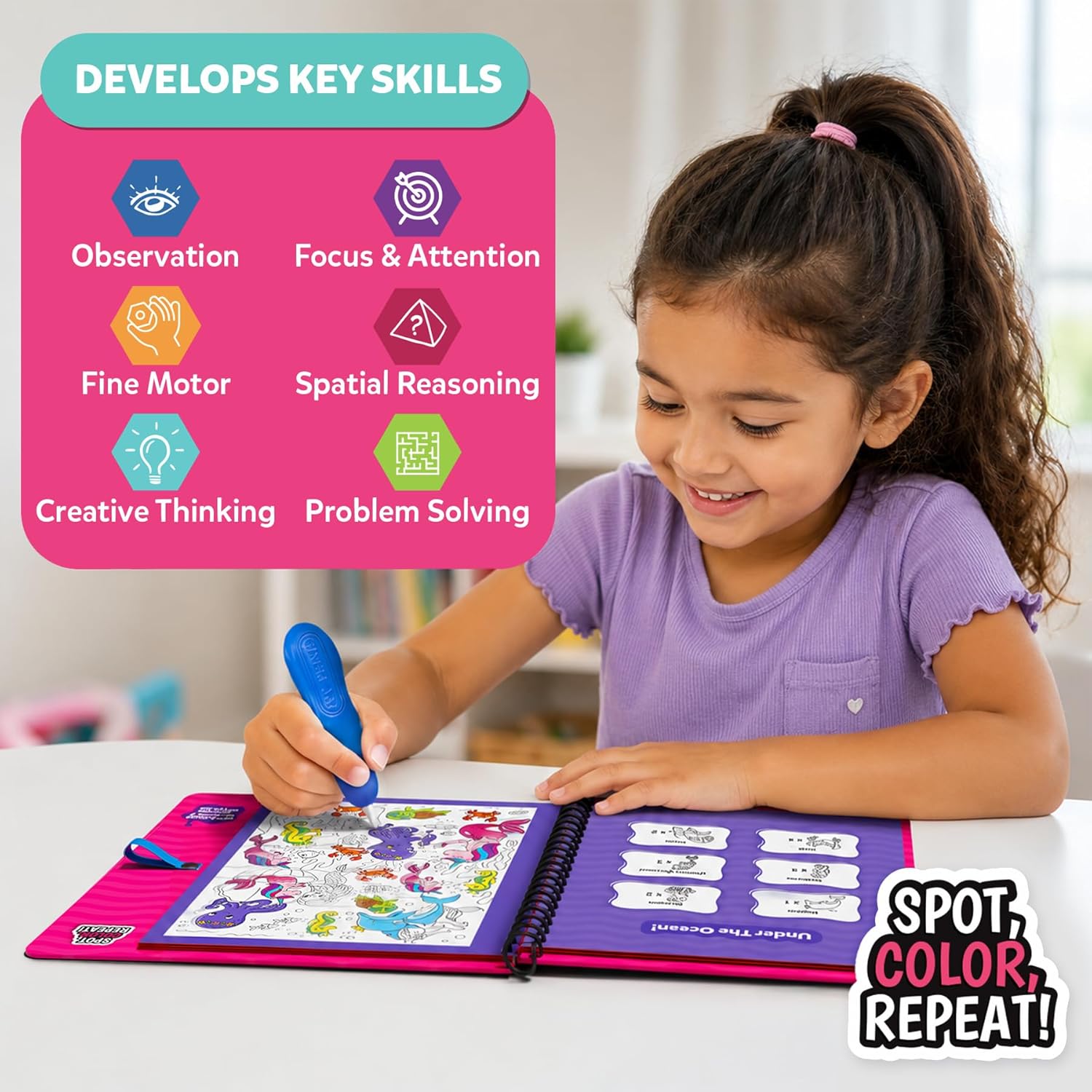 Thumbnail 4 de Skillmatics Reusable Search & Find Book – Water Spotter (Unicorns & Princesses)