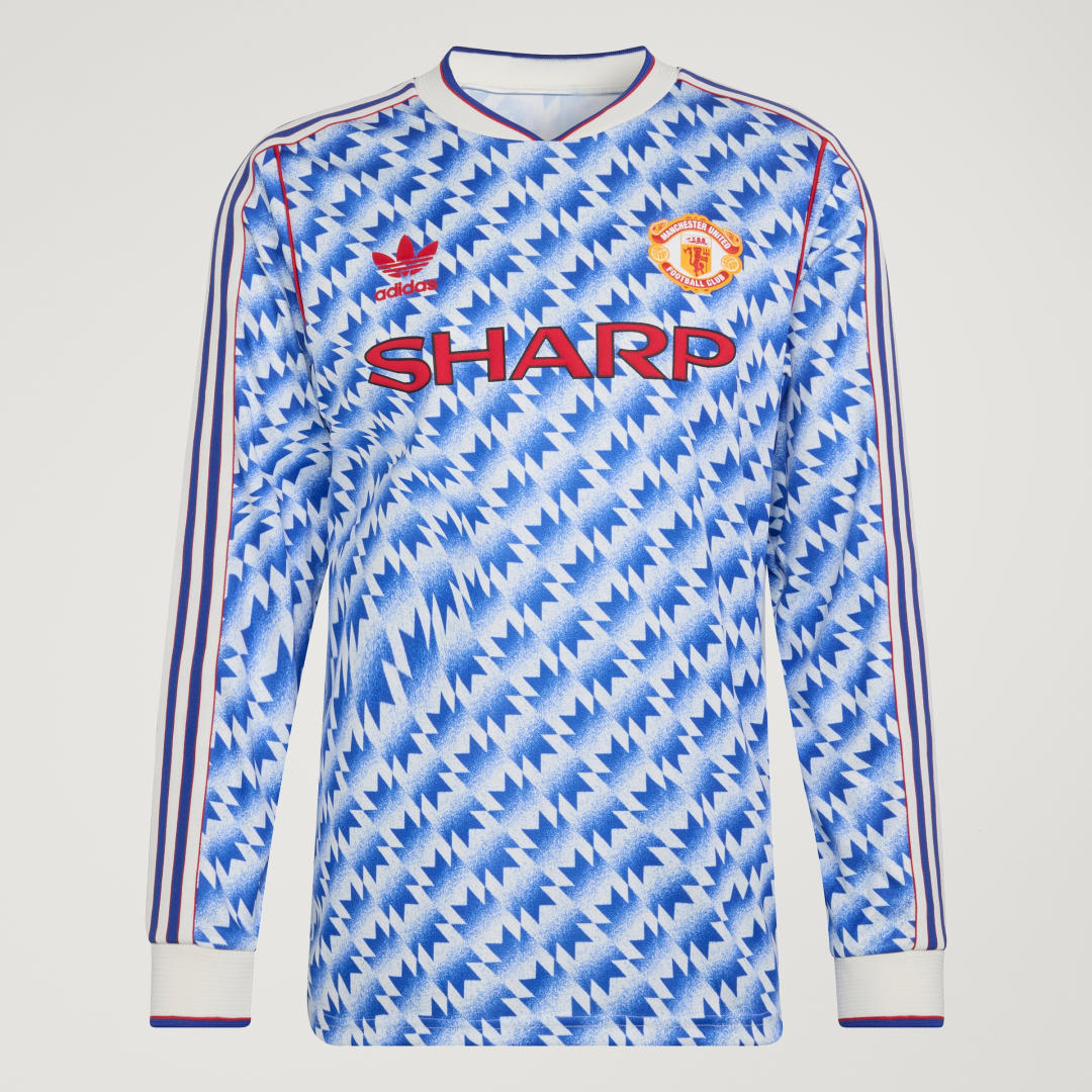 Detalle de Camiseta manga larga segunda equipación Manchester United 90 de Adidas