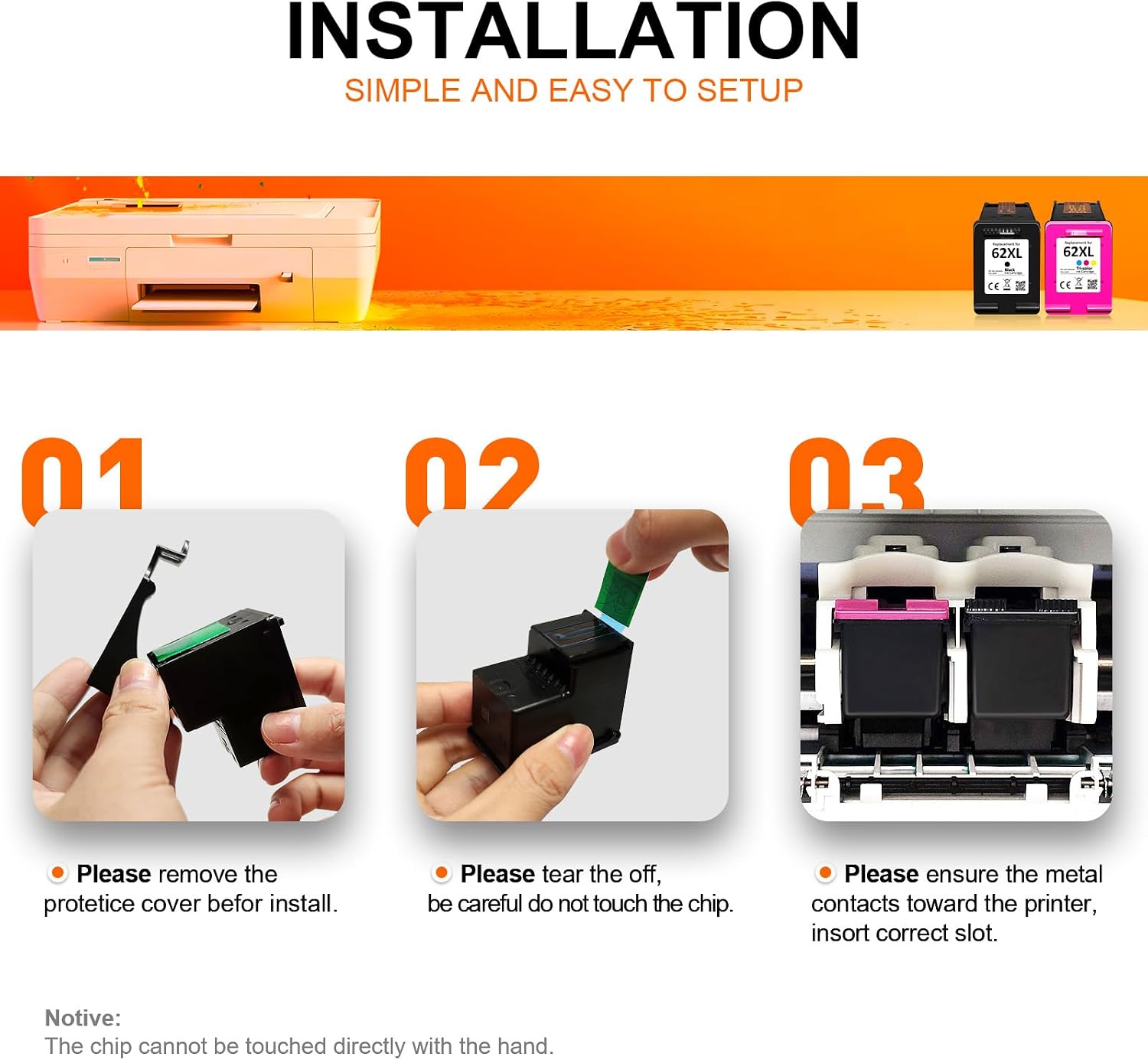 Thumbnail 6 de 62 XL Black and Colour Ink Cartridges Multipack – Compatible with HP 62XL