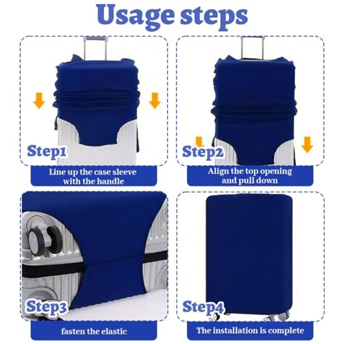 Detalle de COYUN funda elástica para maleta grande (18-21 pulgadas) azul, protección antipolvo y contra arañazos