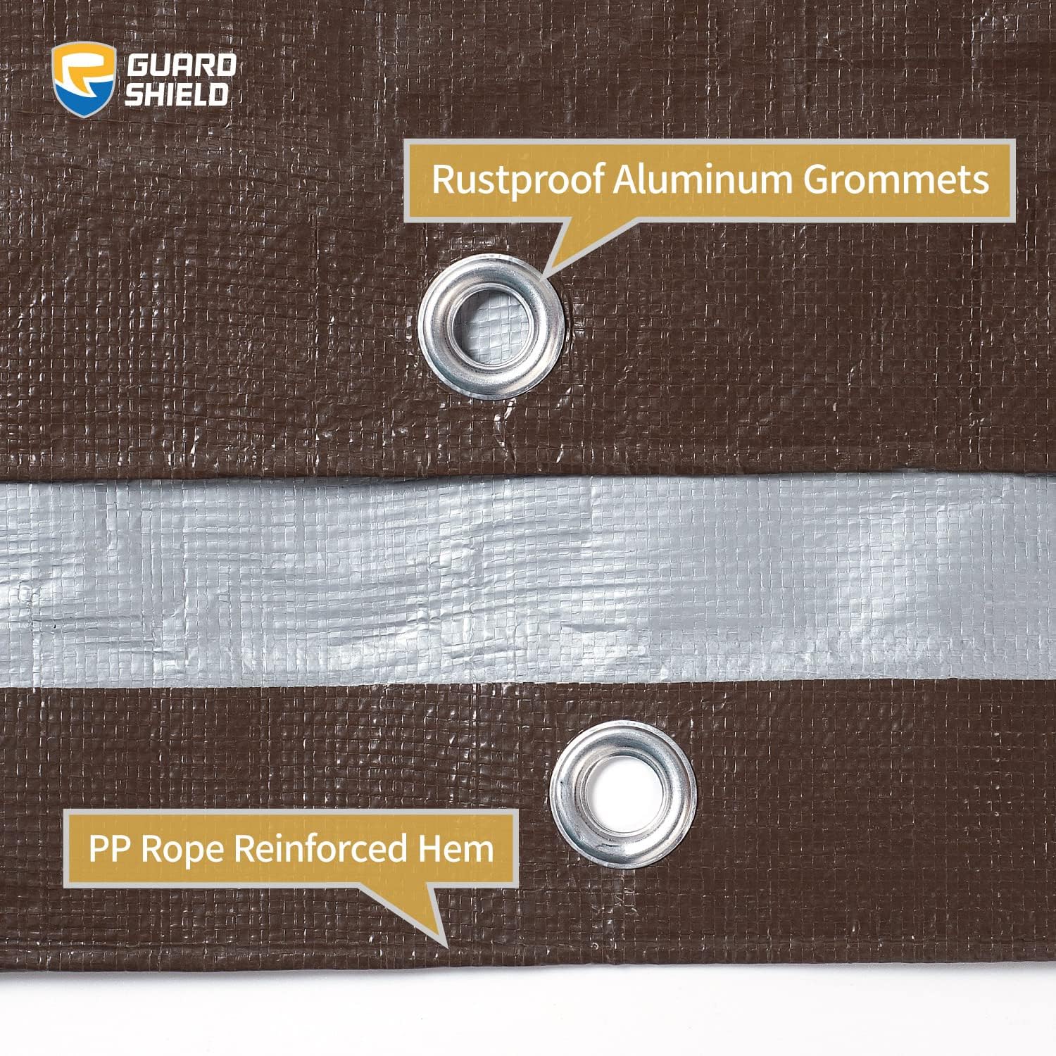 Thumbnail 3 de GUARD SHIELD Tarps Heavy Duty Waterproof 30x40 Feet – Brown/Silver Poly Tarp Cover