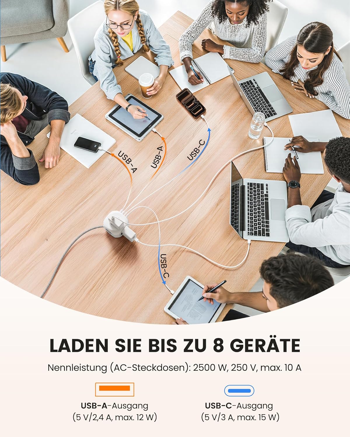 Thumbnail 6 de LENCENT Steckdosenleiste 2 m Kabel 🔌