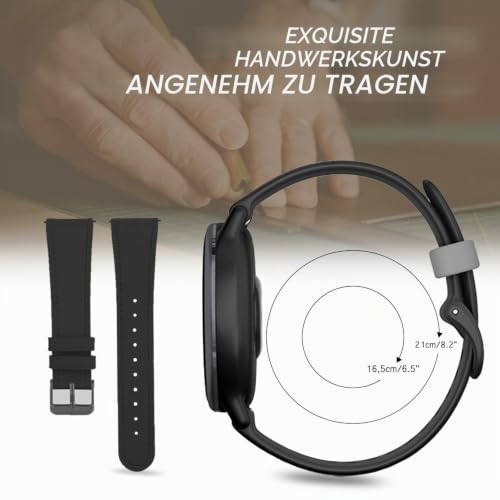 Thumbnail 2 de NEMUALL Lederarmband 20 mm für Garmin Vivoactive 5/6, Venu 2 Plus Sq – Ersatzband