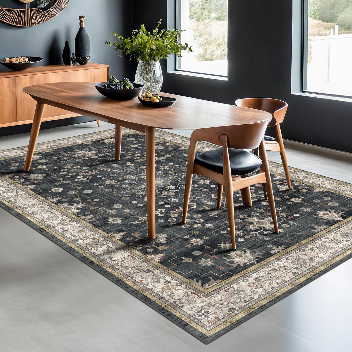 Thumbnail 5 de Hazo Haus 6×9 Rug — Boho Short Pile Dining Area Rug