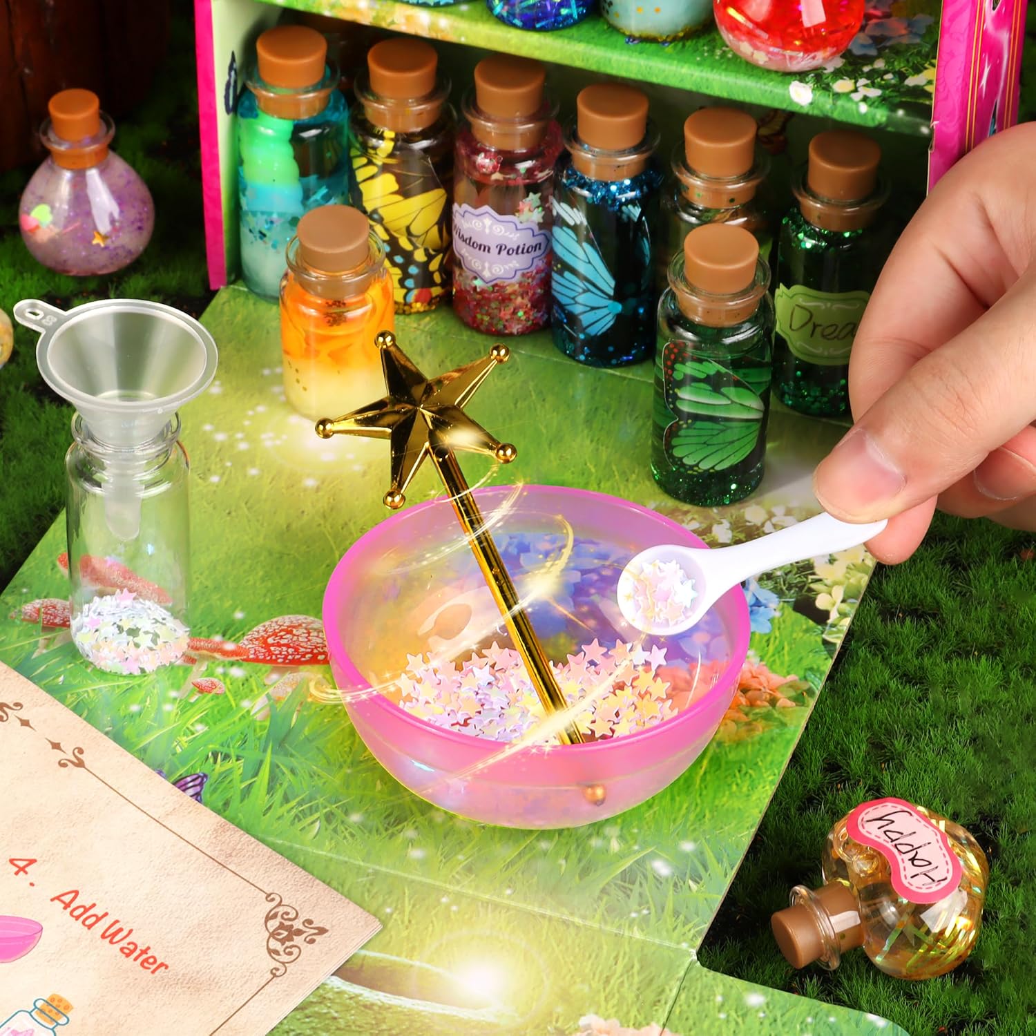 Detalle 1 de wookidel VI-MF002 Fairy Potion Craft Kit with 20 Bottles and Display Case