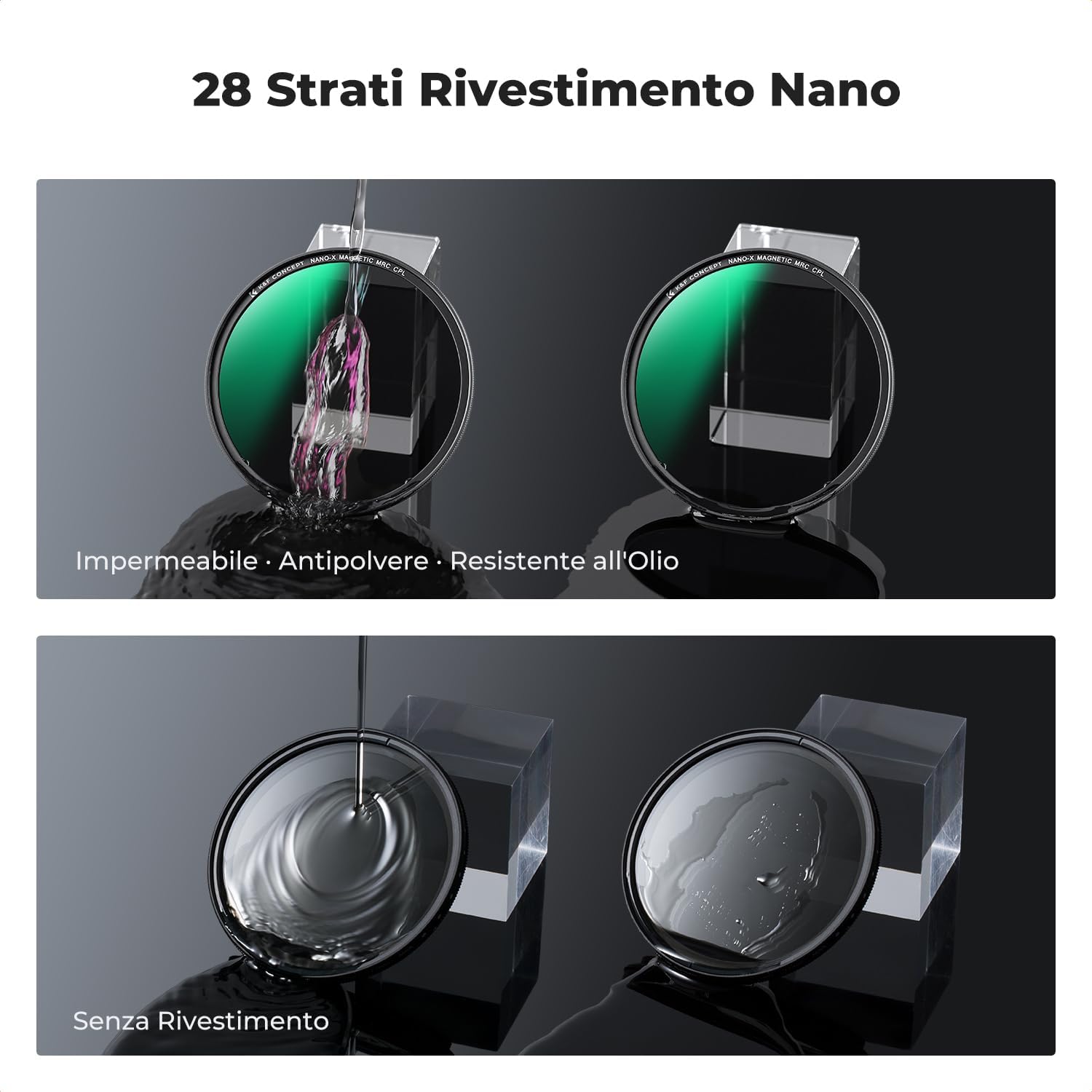 Thumbnail 6 de K&F CONCEPT Nano-Xcel 62mm Filtro CPL magnetico