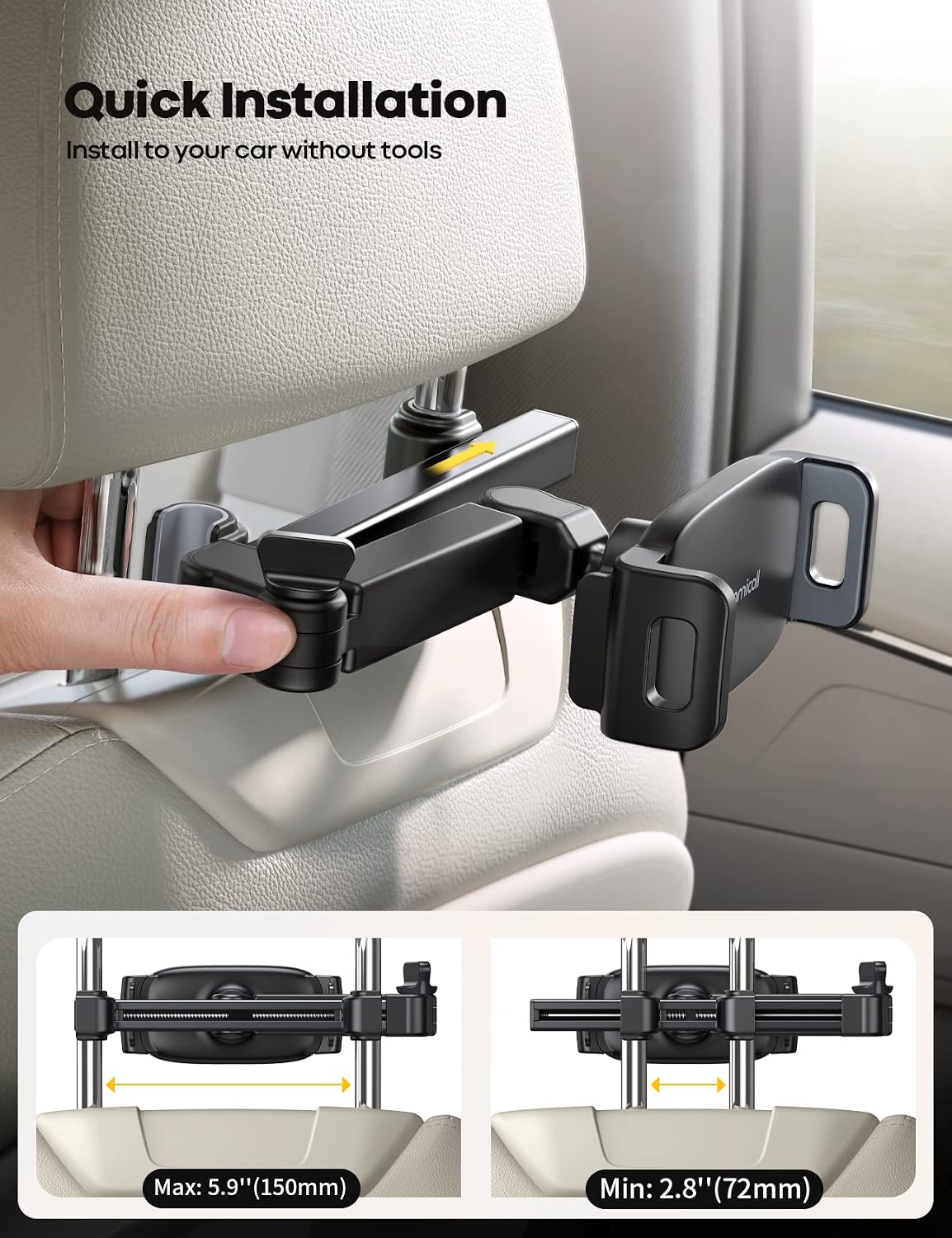 Thumbnail 3 de Lamicall car headrest tablet holder