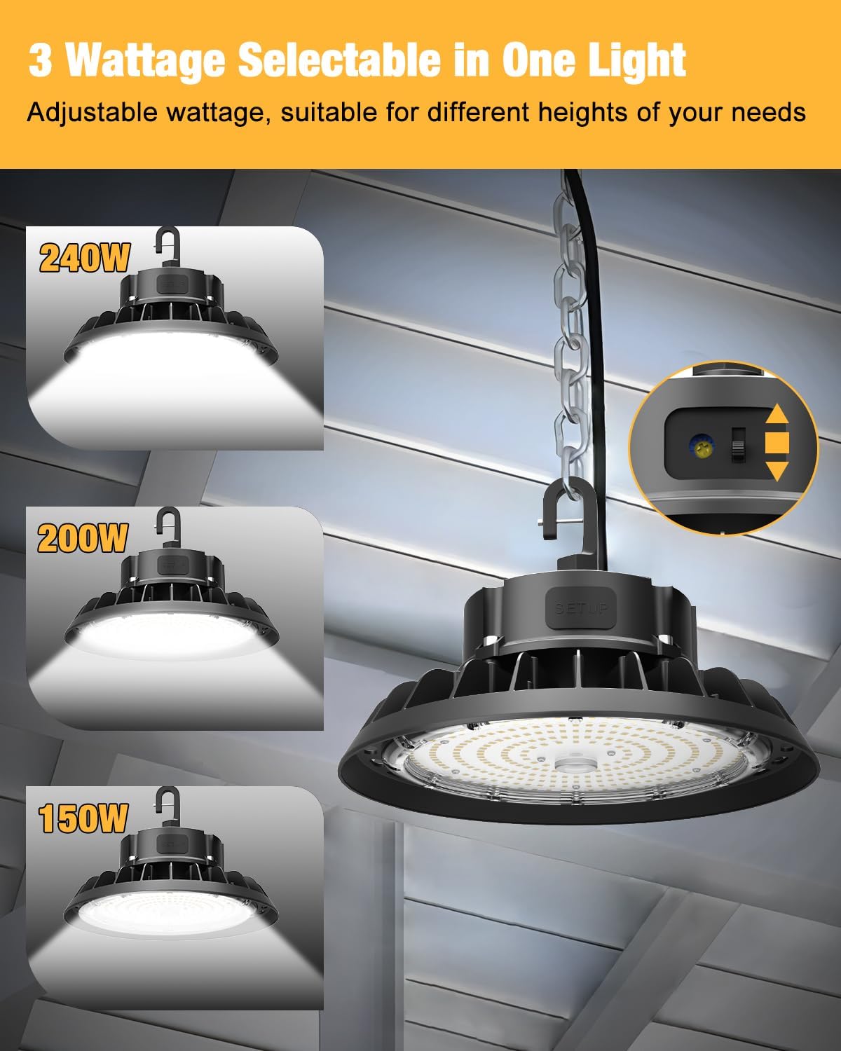 Thumbnail 5 de JC-LGL UFO LED High Bay Light 240W 36,600LM