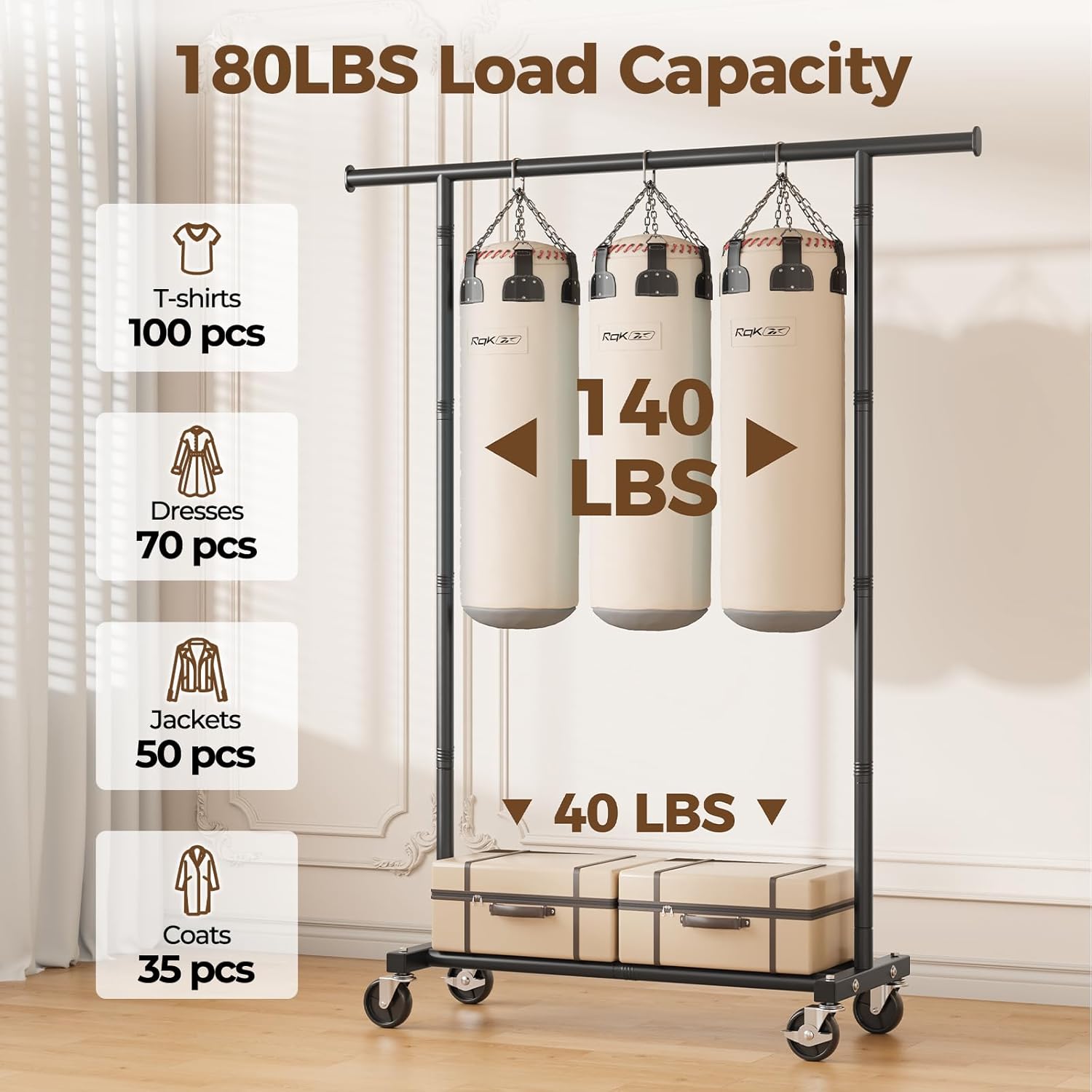 Thumbnail 1 de HYSEYY Clothes Rack 63 in height