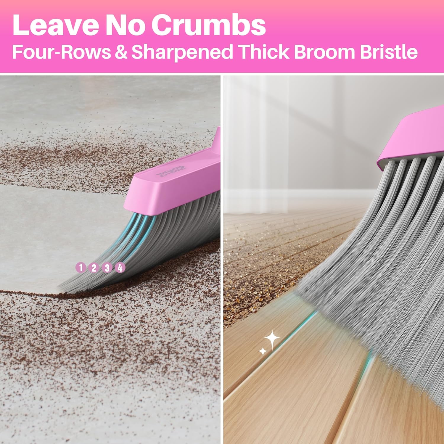 Thumbnail 4 de JOYMOOP Pink Broom and Dustpan Set