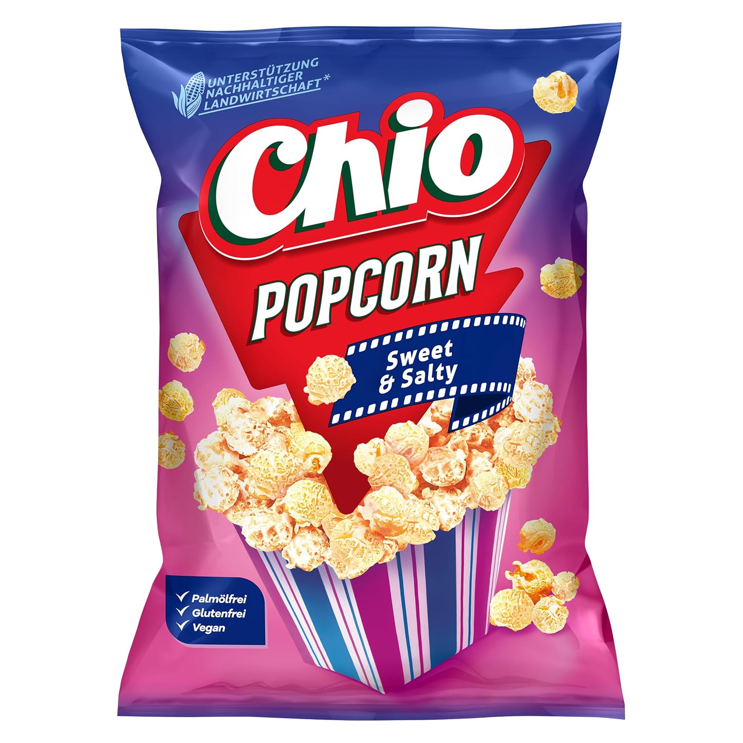 Detalle 2 de Chio Popcorn süß, 12er Pack (12 x 120 g) – knuspriges Kinoerlebnis für zuhause