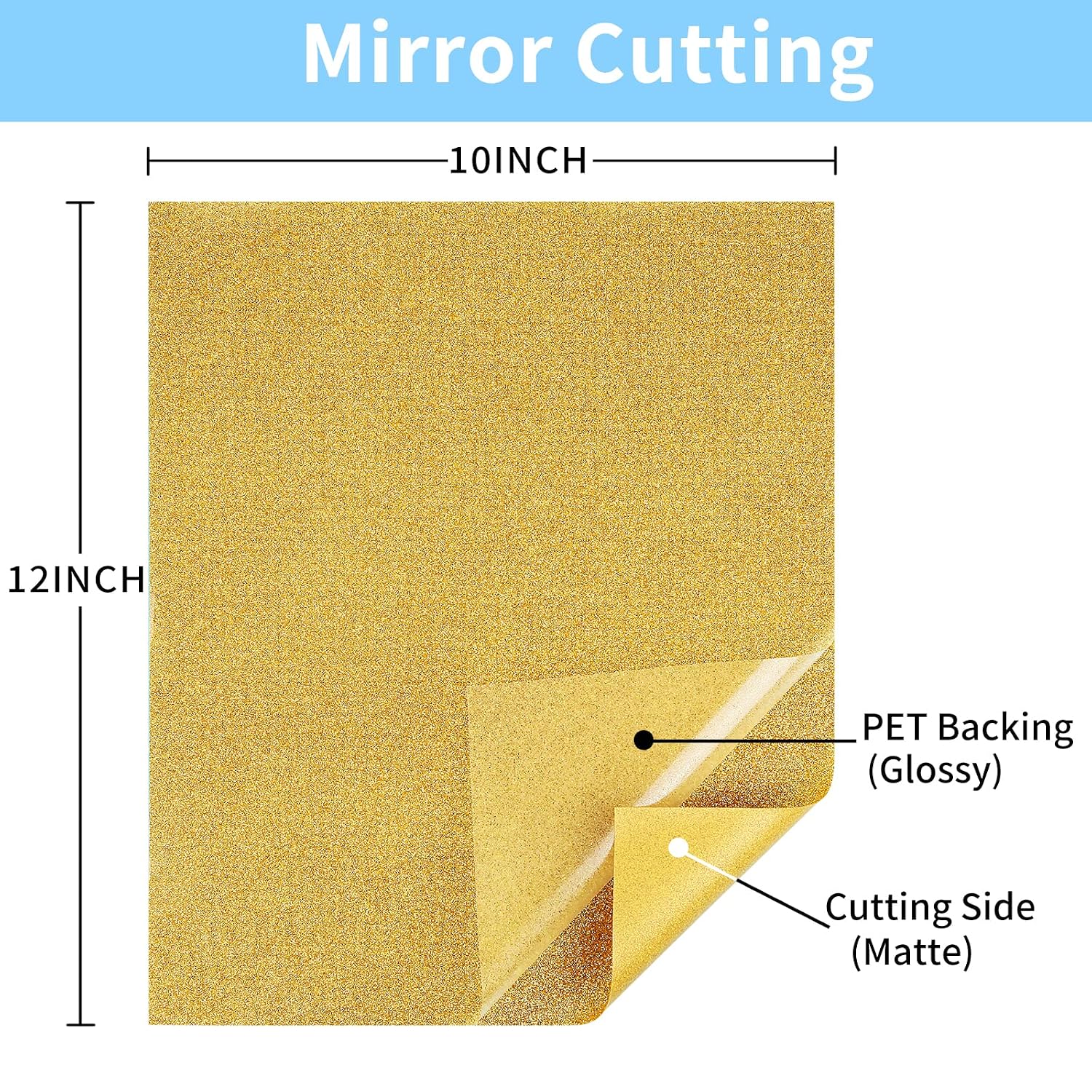 Detalle de Lya Vinyl Glitter Heat Transfer Vinyl for Cricut – Muticolor 8 Pack (glitter HTV)