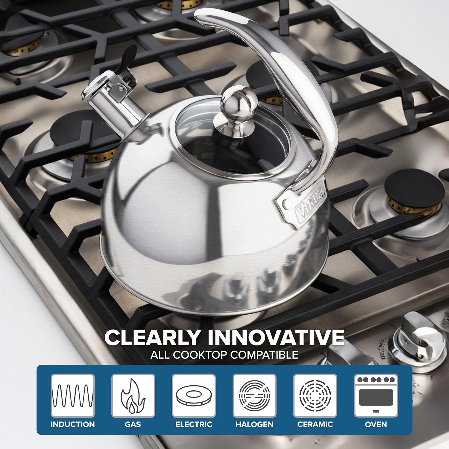 Thumbnail 4 de Viking 2.6 Quart Tea Kettle, Stainless Steel