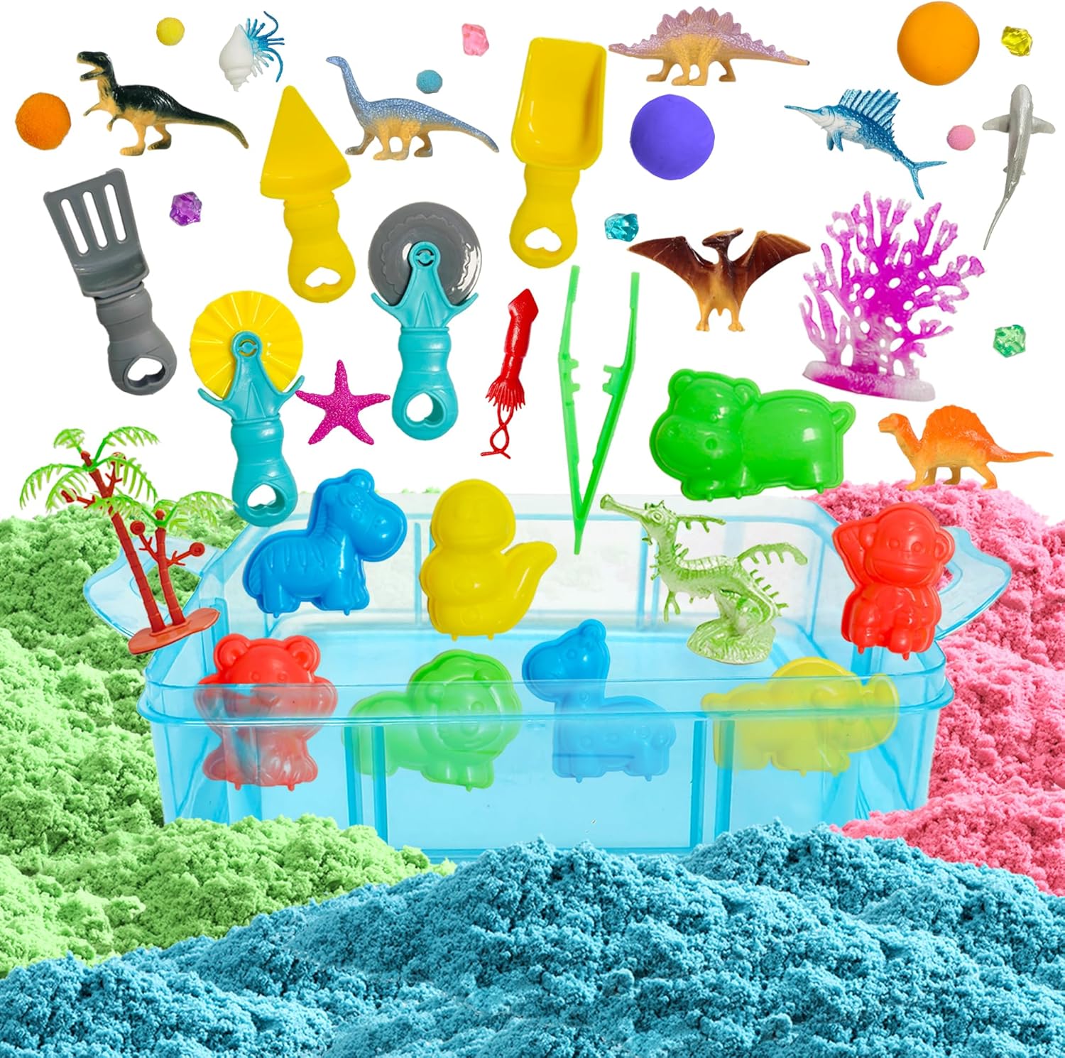 Thumbnail 6 de AGENTLAN Dino & Ocean Sensory Sandbox Play Set