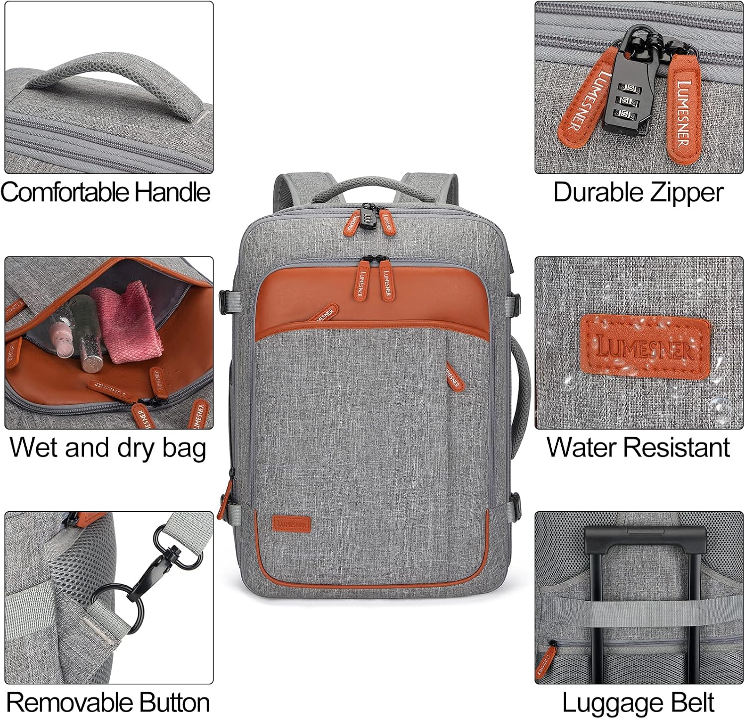 Thumbnail 4 de Lumesner Carry on Backpack 40L travel backpack