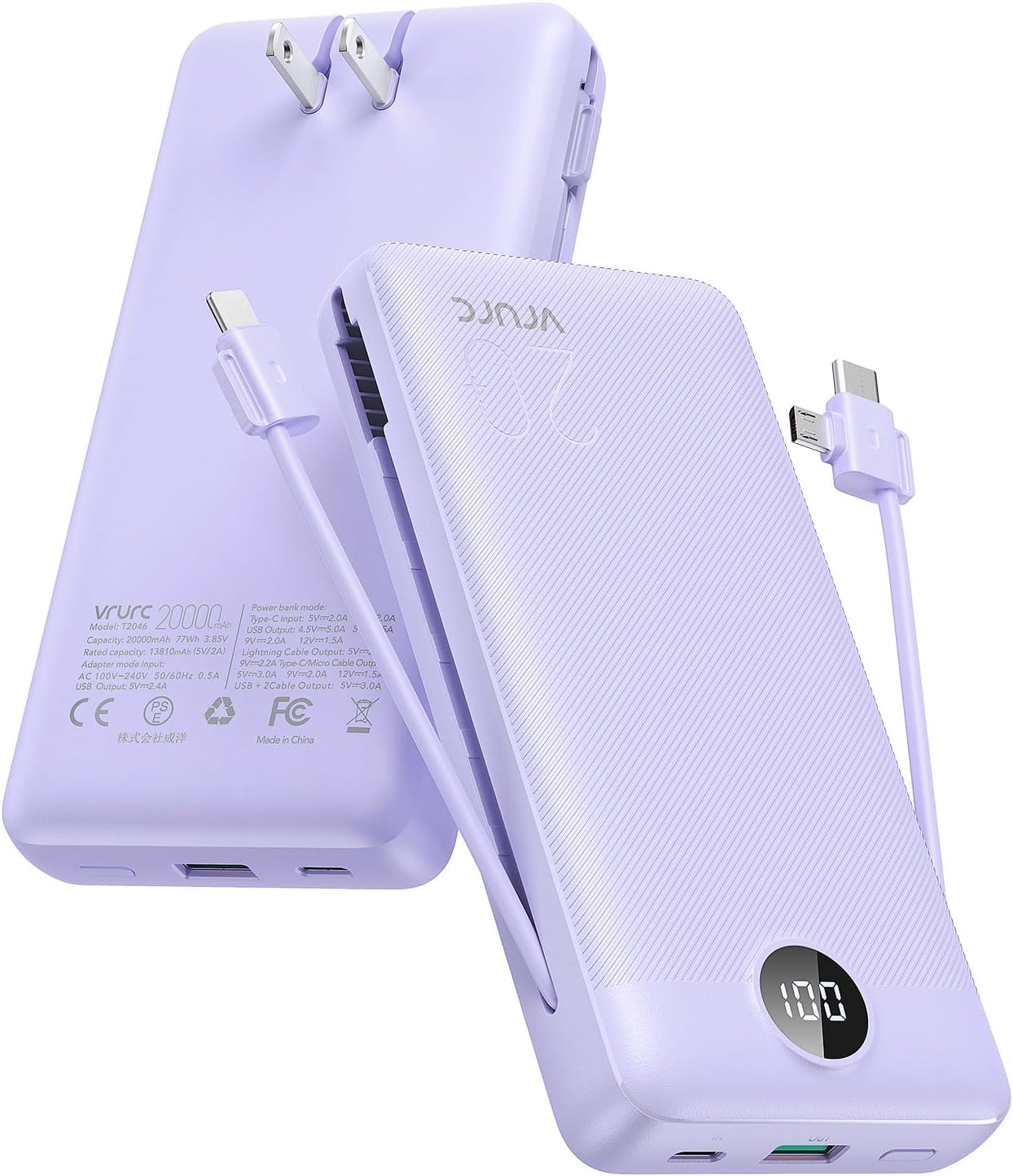 Detalle de VRURC Portable Charger 20000mAh
