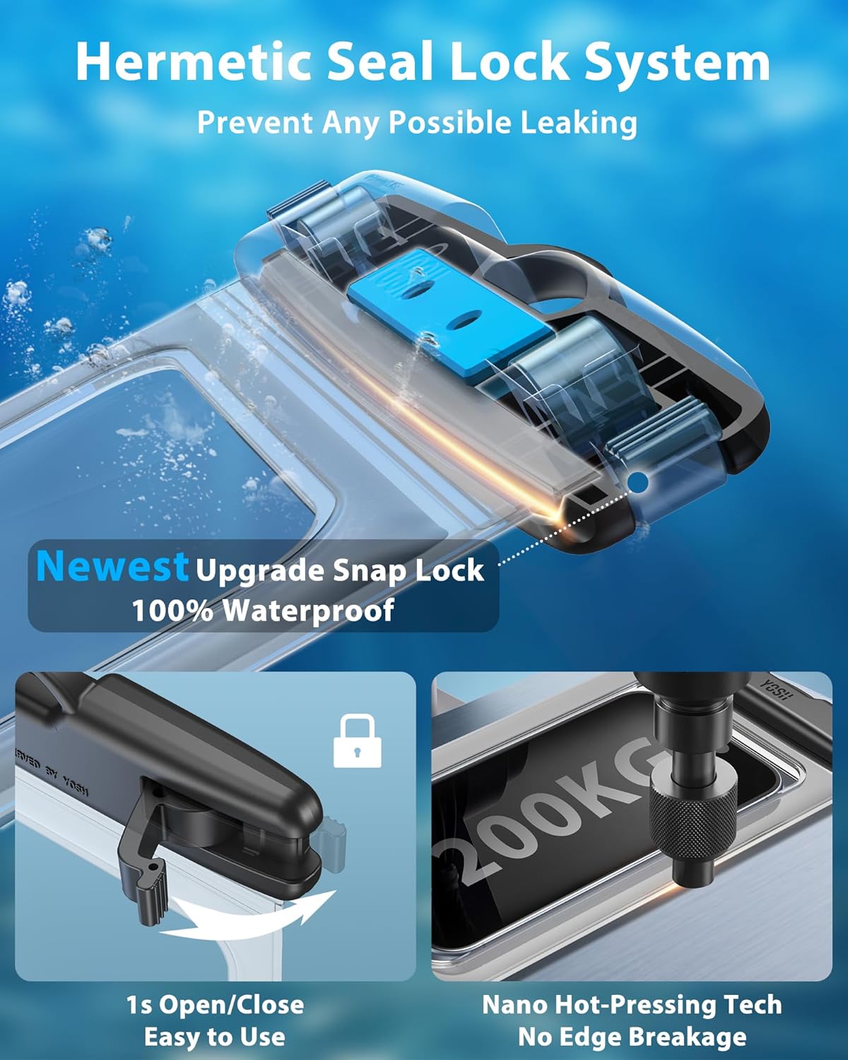 Detalle de YOSH Waterproof Phone Pouch 7 inch IPX8