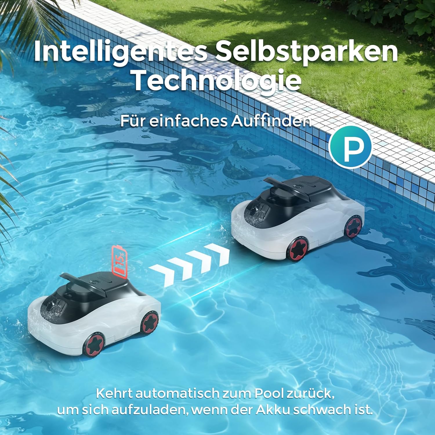 Thumbnail 4 de Poolroboter Kabellos Akku – C5 für Aufstell- & Einbaupools bis 200 m², 180 Min Laufzeit